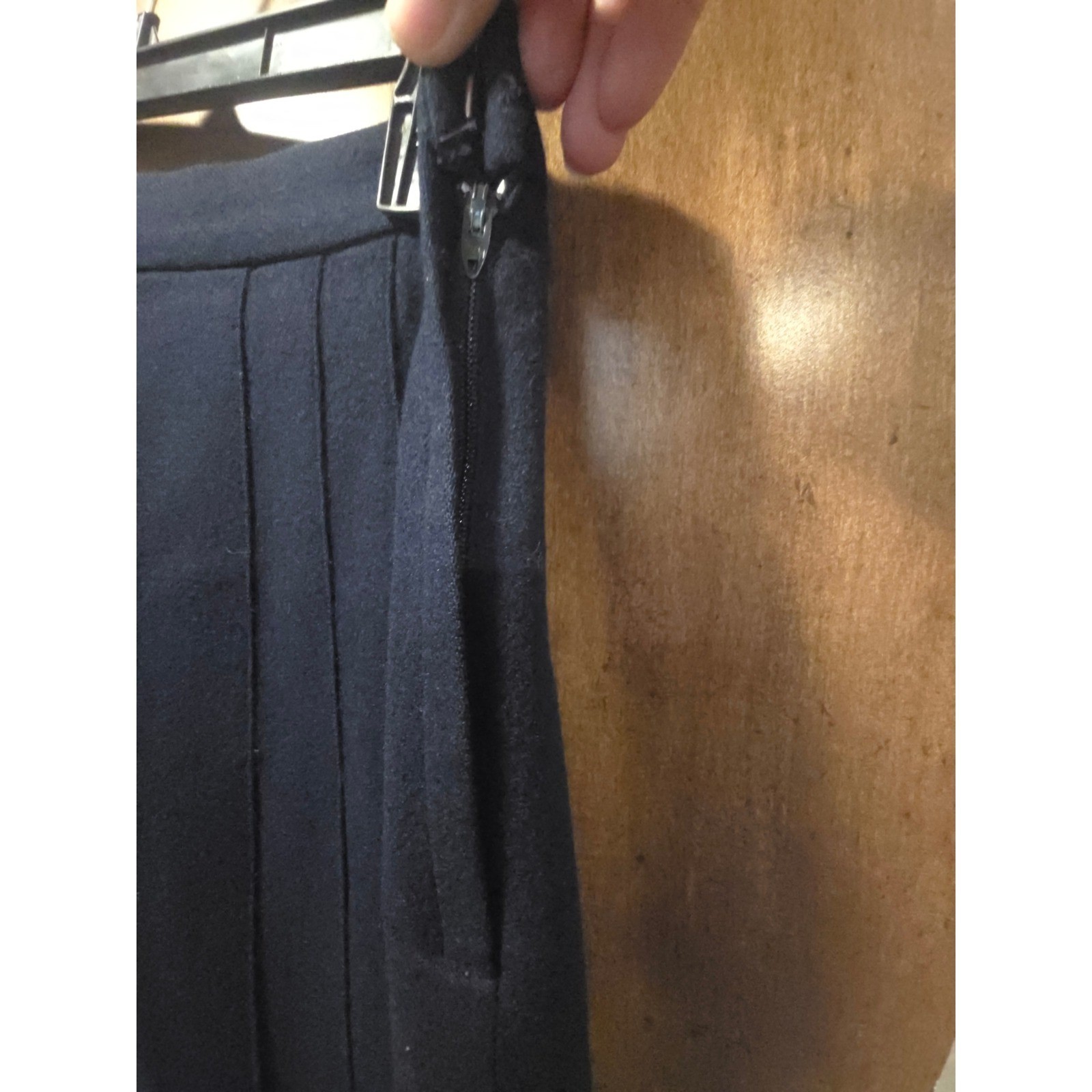David Brooks Ltd Vintage 70s Navy Blue 100% Pure Wool Pleated Midi Skirt 4P EUC