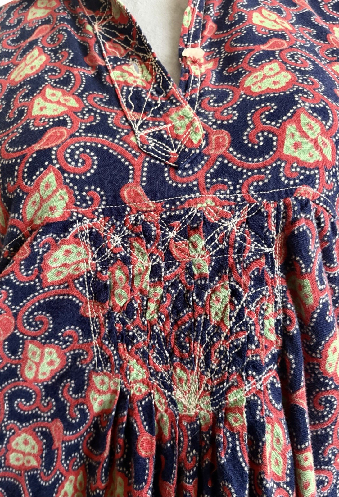 Vintage 70s Boho Hippie Retro Bohemian Afghan Style Colorful Dress Sz SM