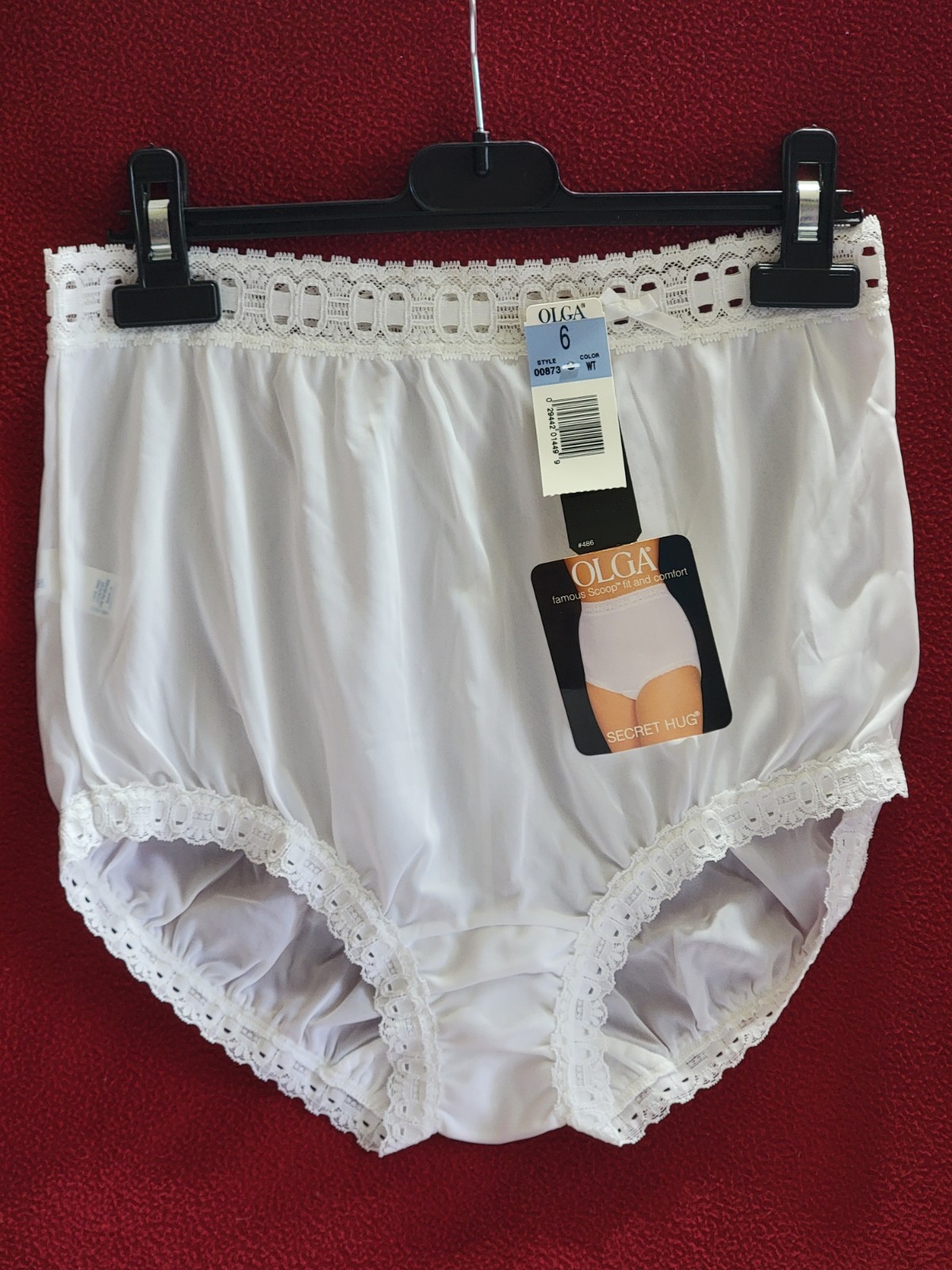 NWTS VINTAGE OLGA SECRET HUG WOMEN’S FULL CUT BRIEF PANTY BACK SEAM #873 SIZE 6