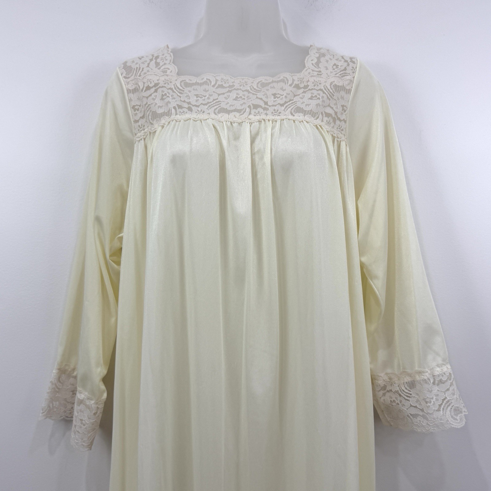 VTG Jill Andrea Nightgown M Cottagecore Prairie Lace Modest Bridal Victorian