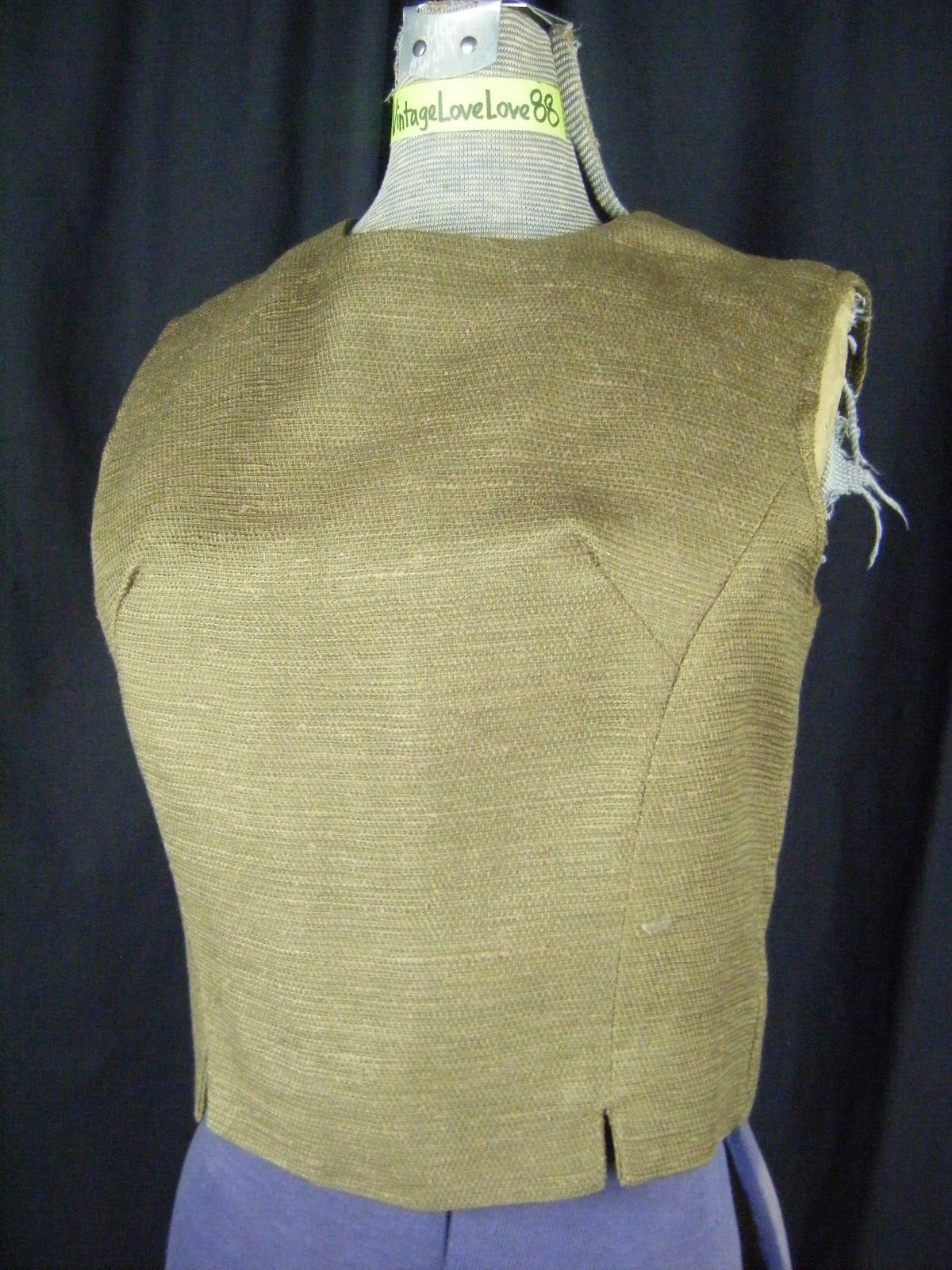 NEUSTETERS Vtg 60s Olive Brown Fine Woven Knit Top & Jacket-Bust 36/XS-S