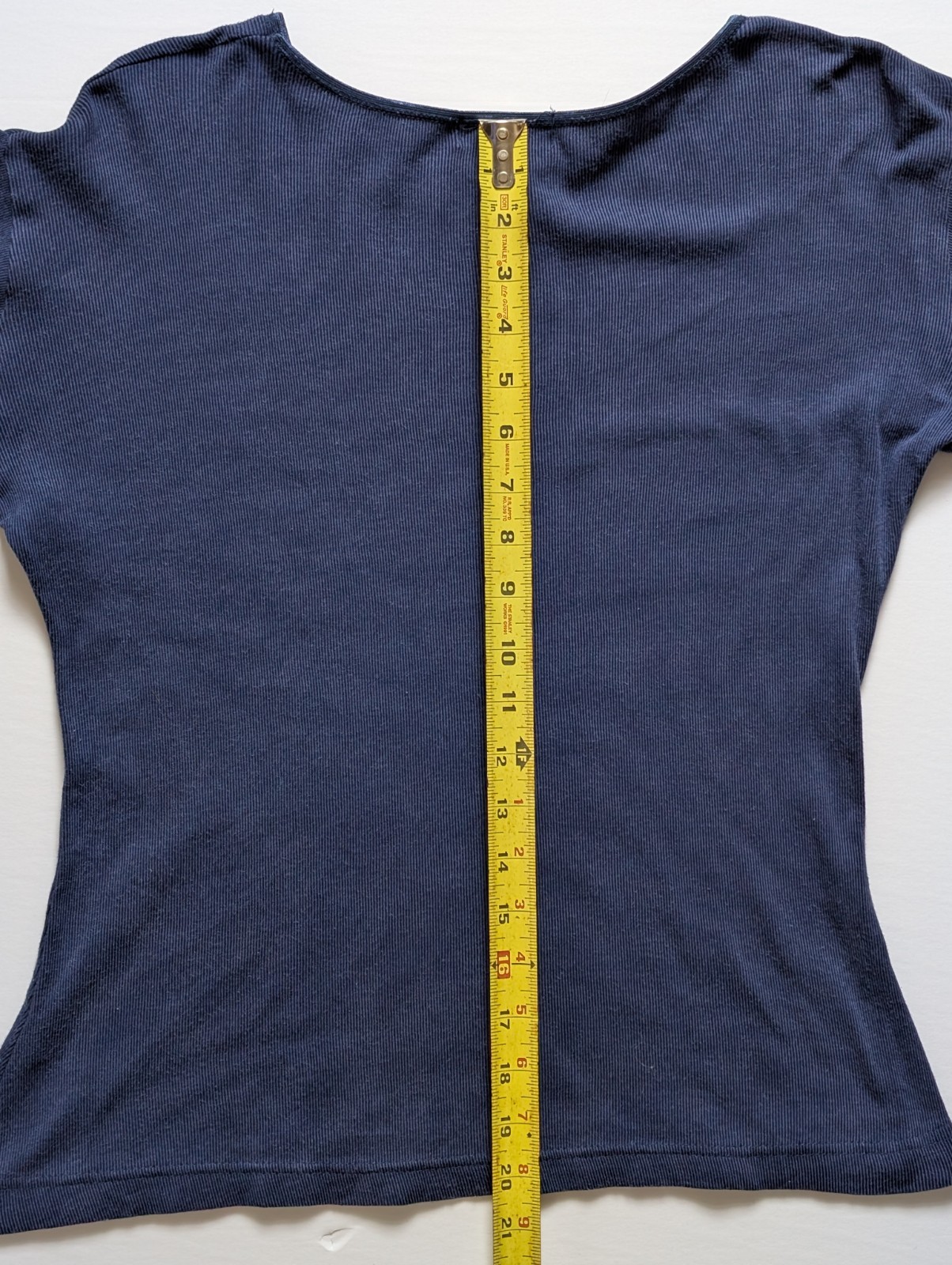 Vintage One Step Up Navy Blue Long Sleeve Blouse Women’s Size Large Cotton Blend
