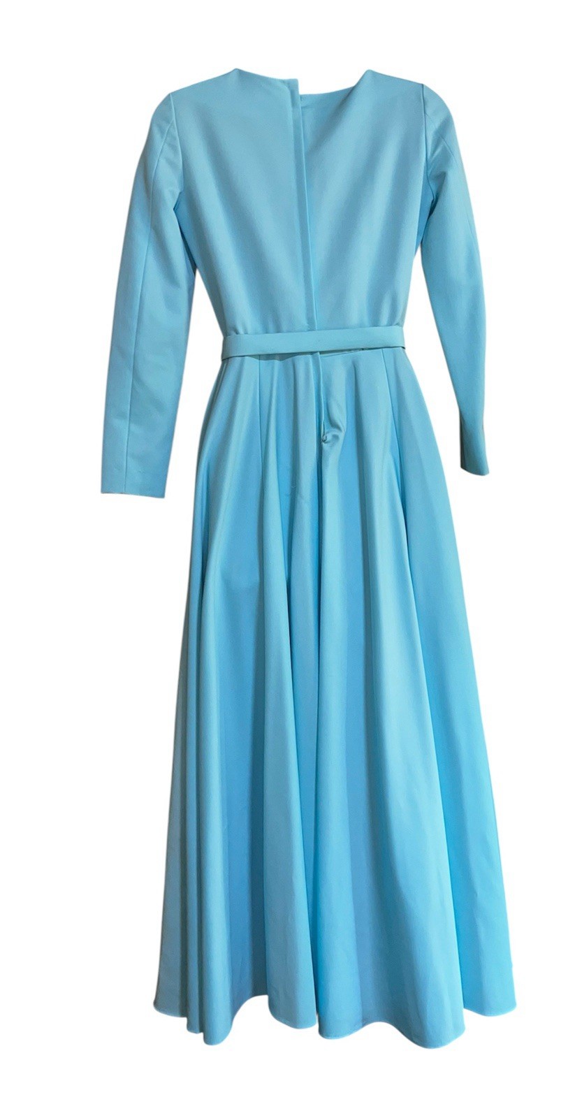 Vtg 1960-70’s Formal Bridesmaid Party Dance Maxi Full Swing Blue Costume Dress S