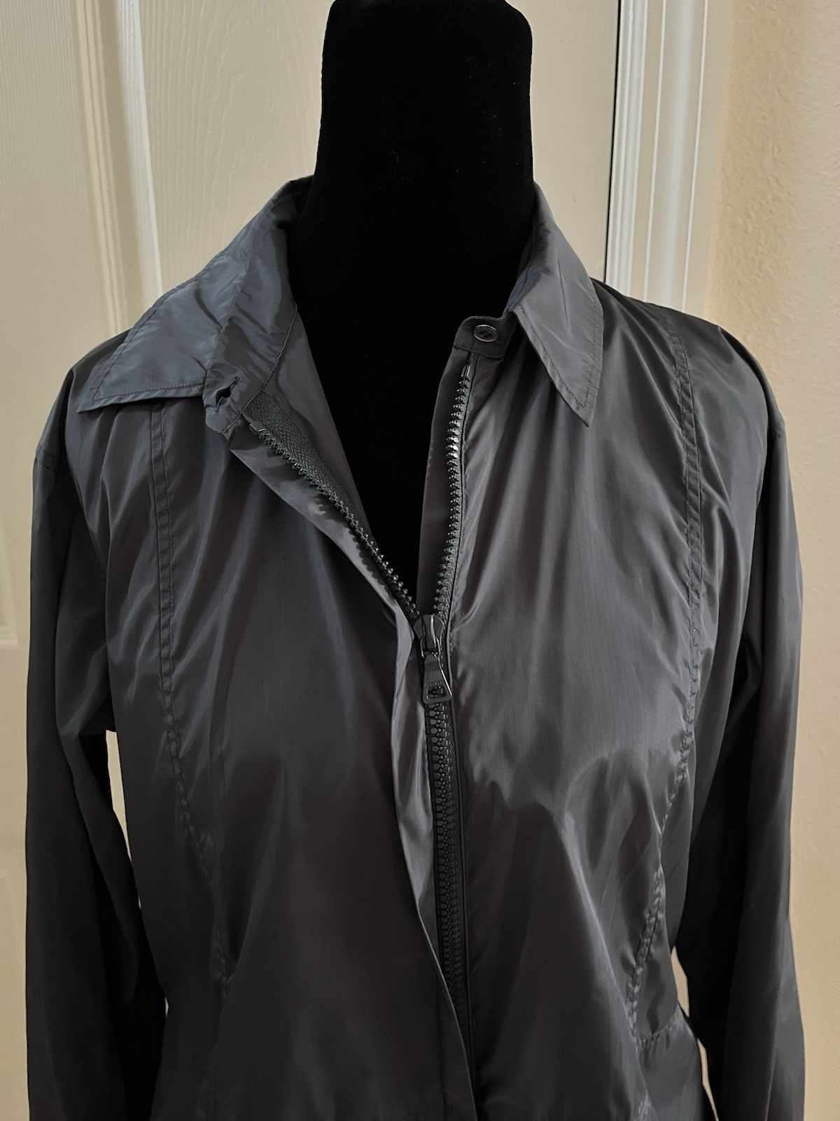 Vintage JIL SANDER Blue Gray Shirt Jacket with Zipper, Size 38 (Italian)