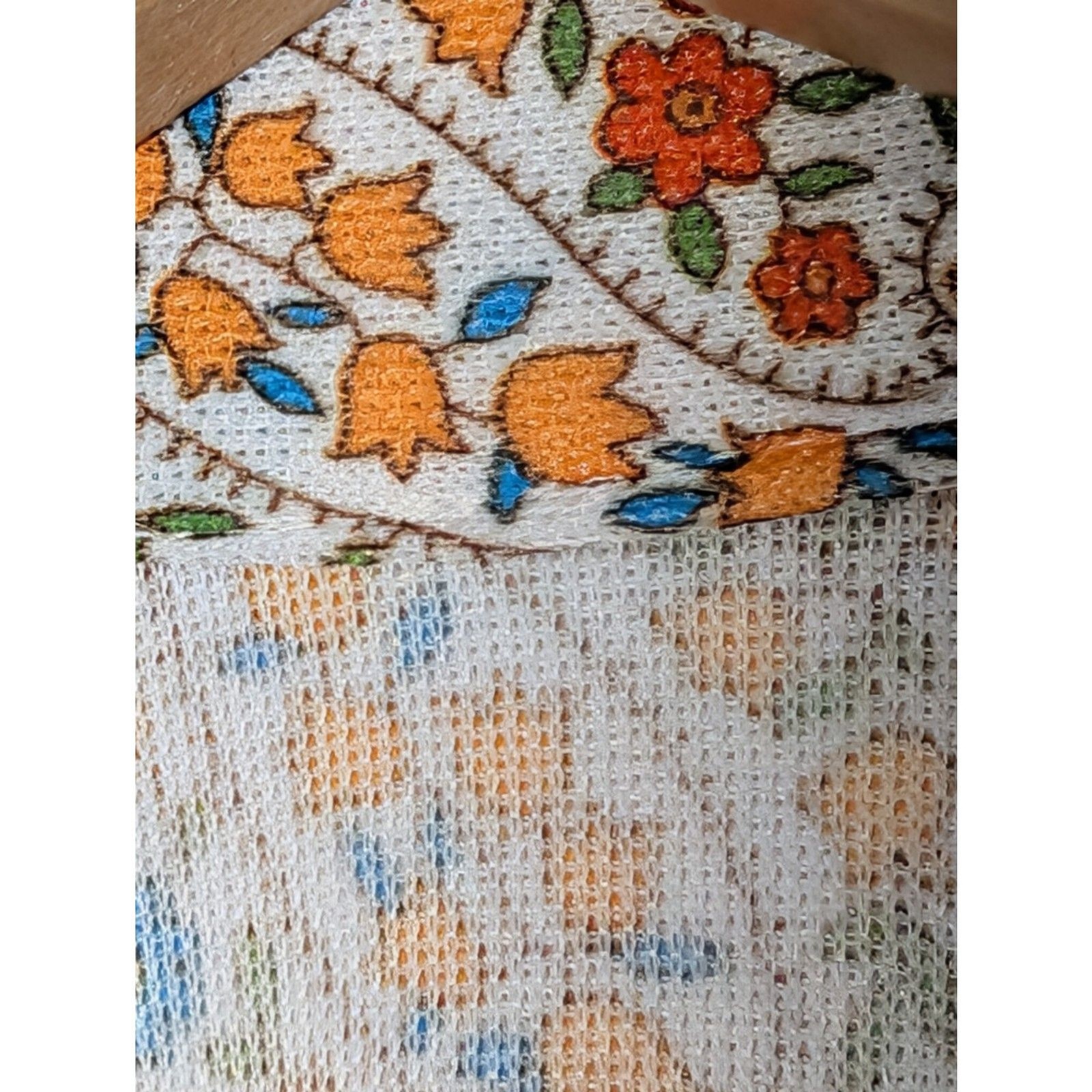 Vintage 70s Handmade Paisley Floral Shirt Short Sleeve Button Up Retro Boho