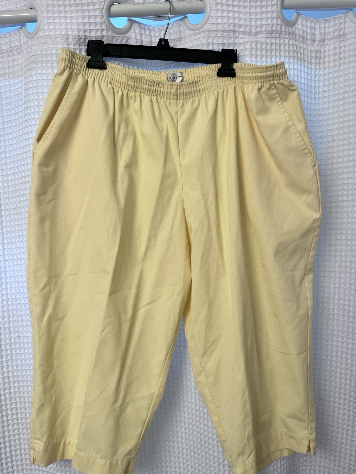 Koret Francesca Vintage 20W Bright Yellow Pull On Pants Elastic Waist Wide Leg