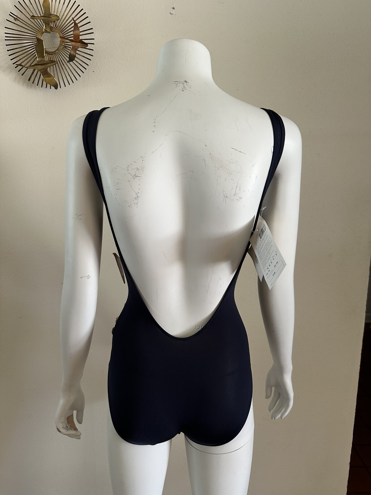 1990s Gottex One Piece Swimsuit Lycra Sensations Floral Buttons Resort 6 80s VTG