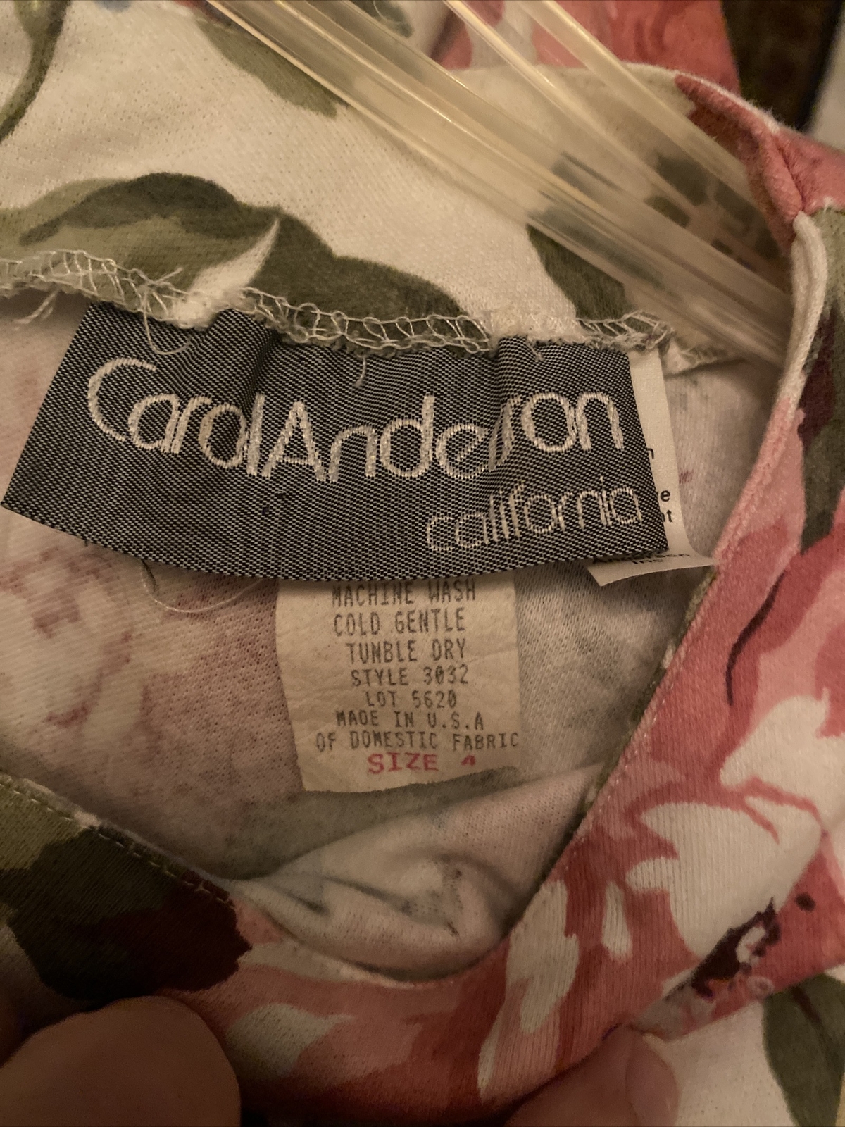 1980s Garden Modest Long Party Dress Carol Anderson California Rose Cotton Sz 4