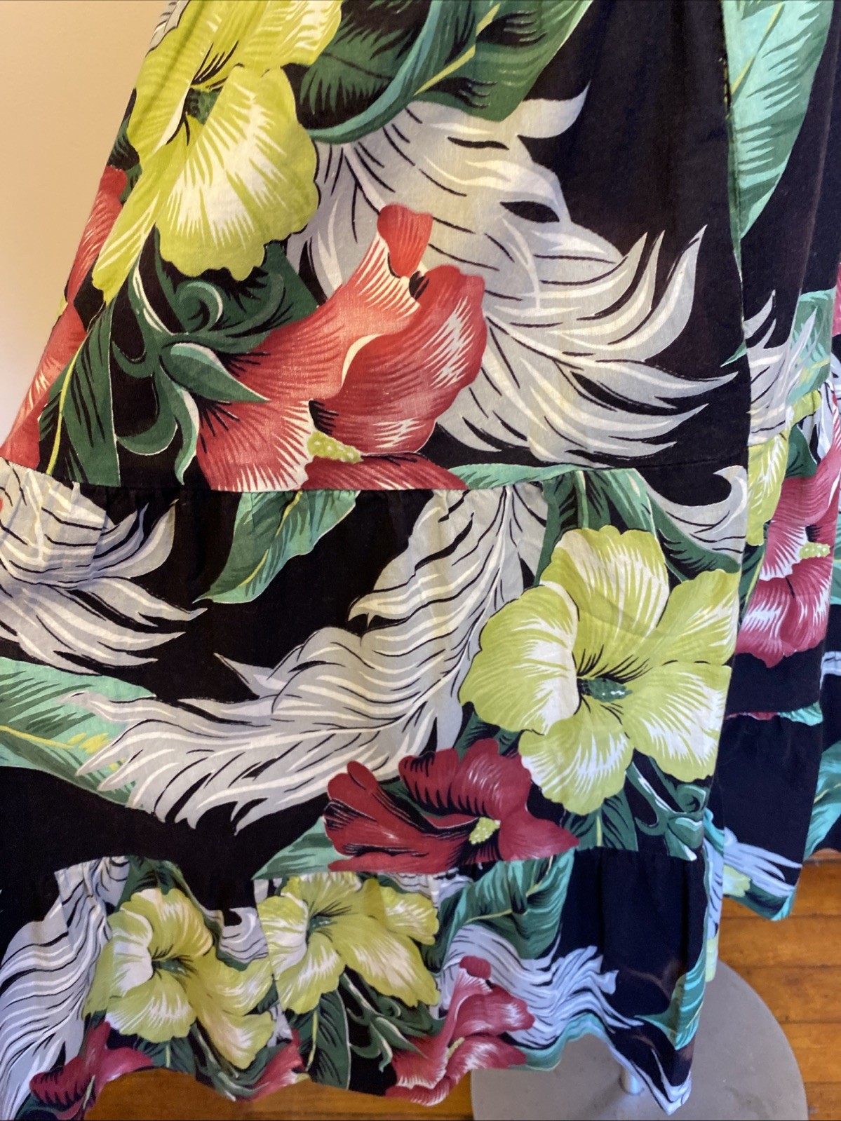 VTG 70’s Young Edwardian Arpeja Midi Sleeveless multicolored Floral Dress M