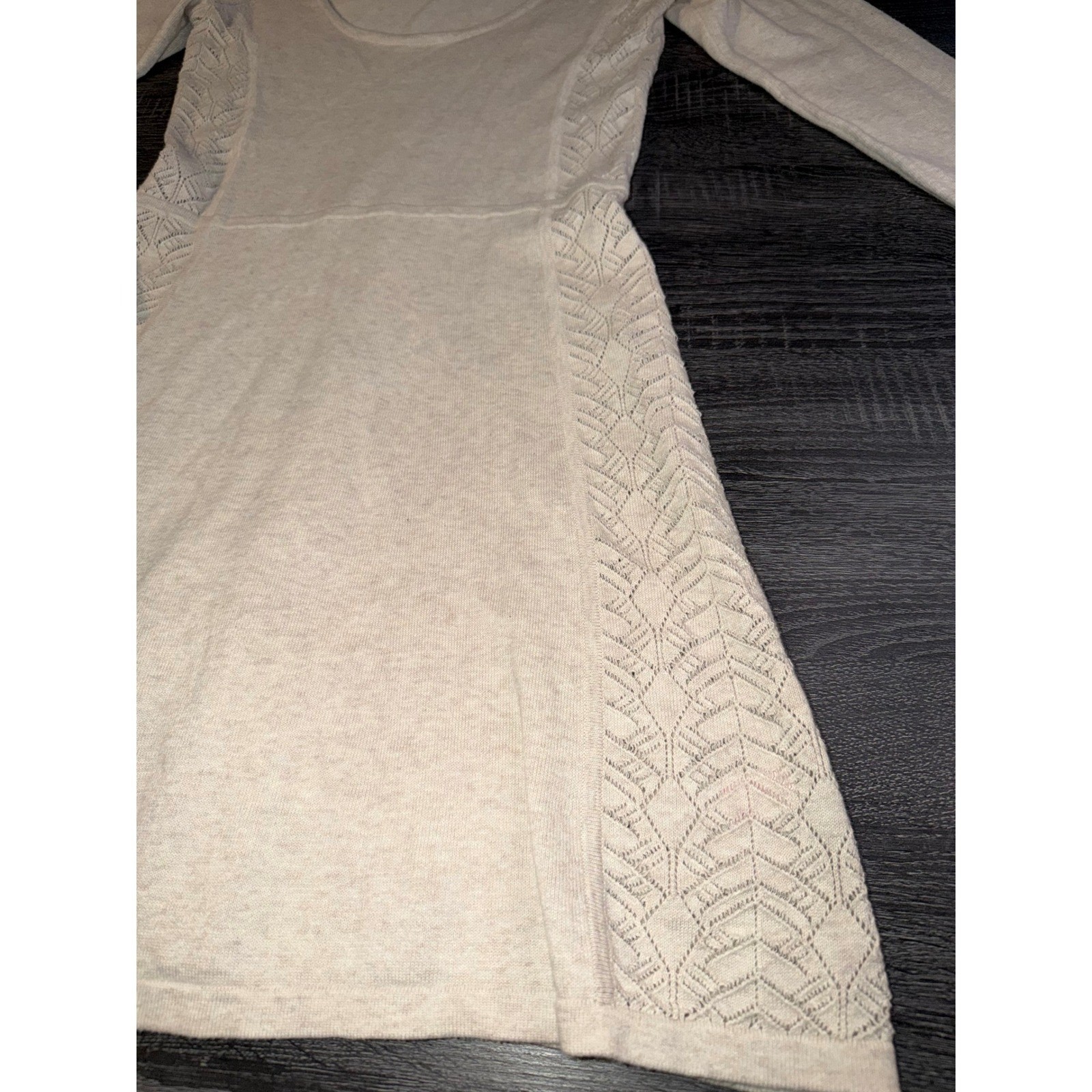 Victorias Secret Oatmeal Beige Pointelle Knit Scoop Size M Coquette Balletcore
