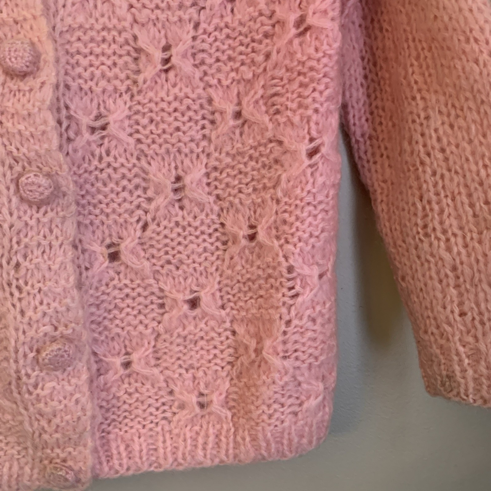 Vtg Carson Pirie Scott Made In Italy cardigan Sweater Wool Mohair Rare 40s Sz 38
