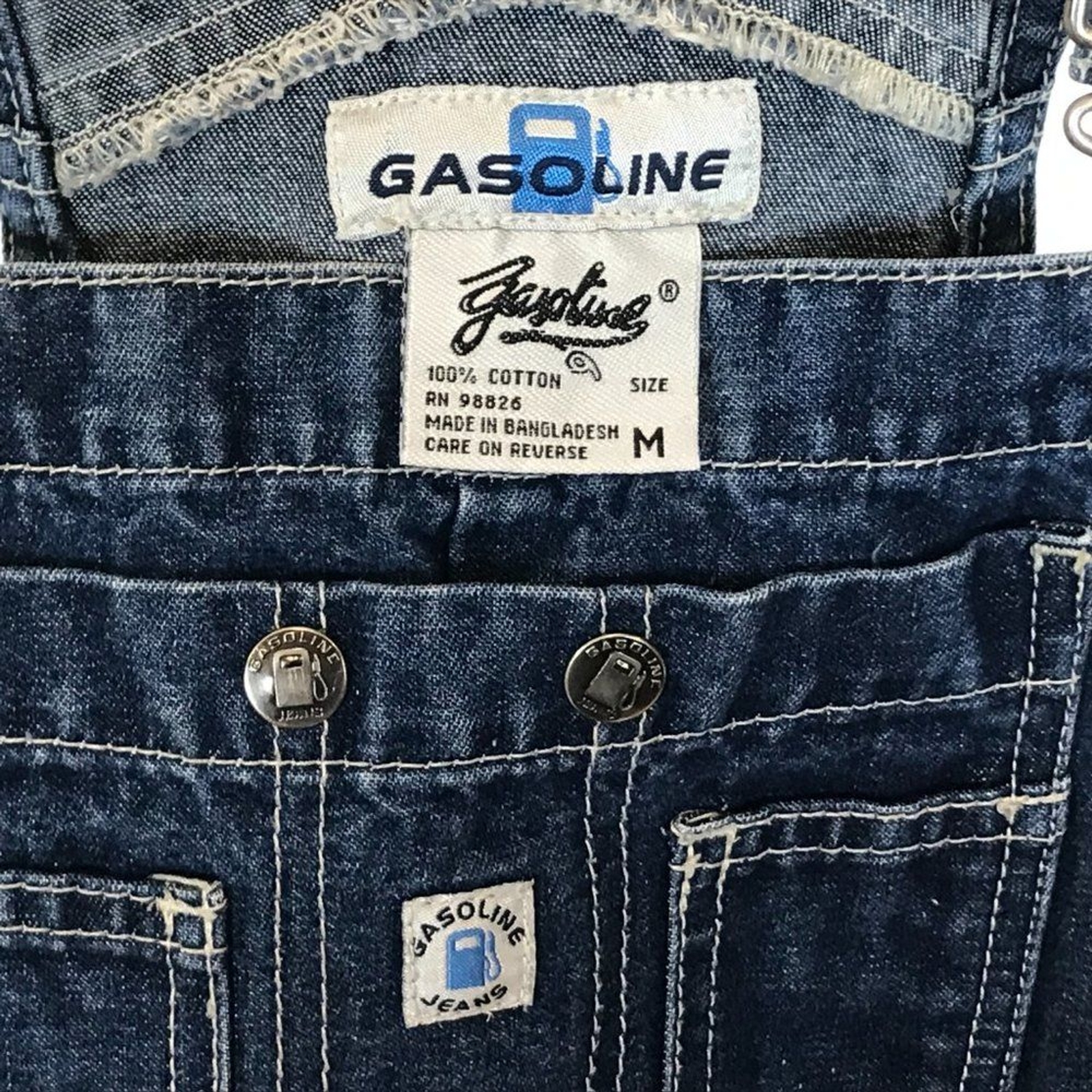 Womens Size Medium Gasoline Brand Vintage 90s 1990s Retro Denim Overalls