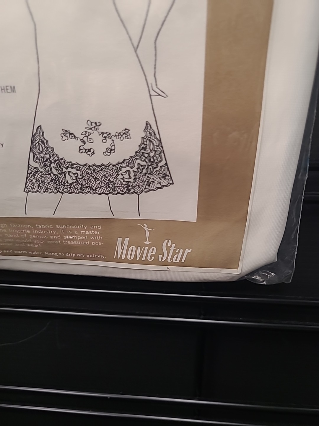 Vintage Movie Star Lingerie Full Slip 32 Short Ivory Nylon Blush Pink Lace NOS