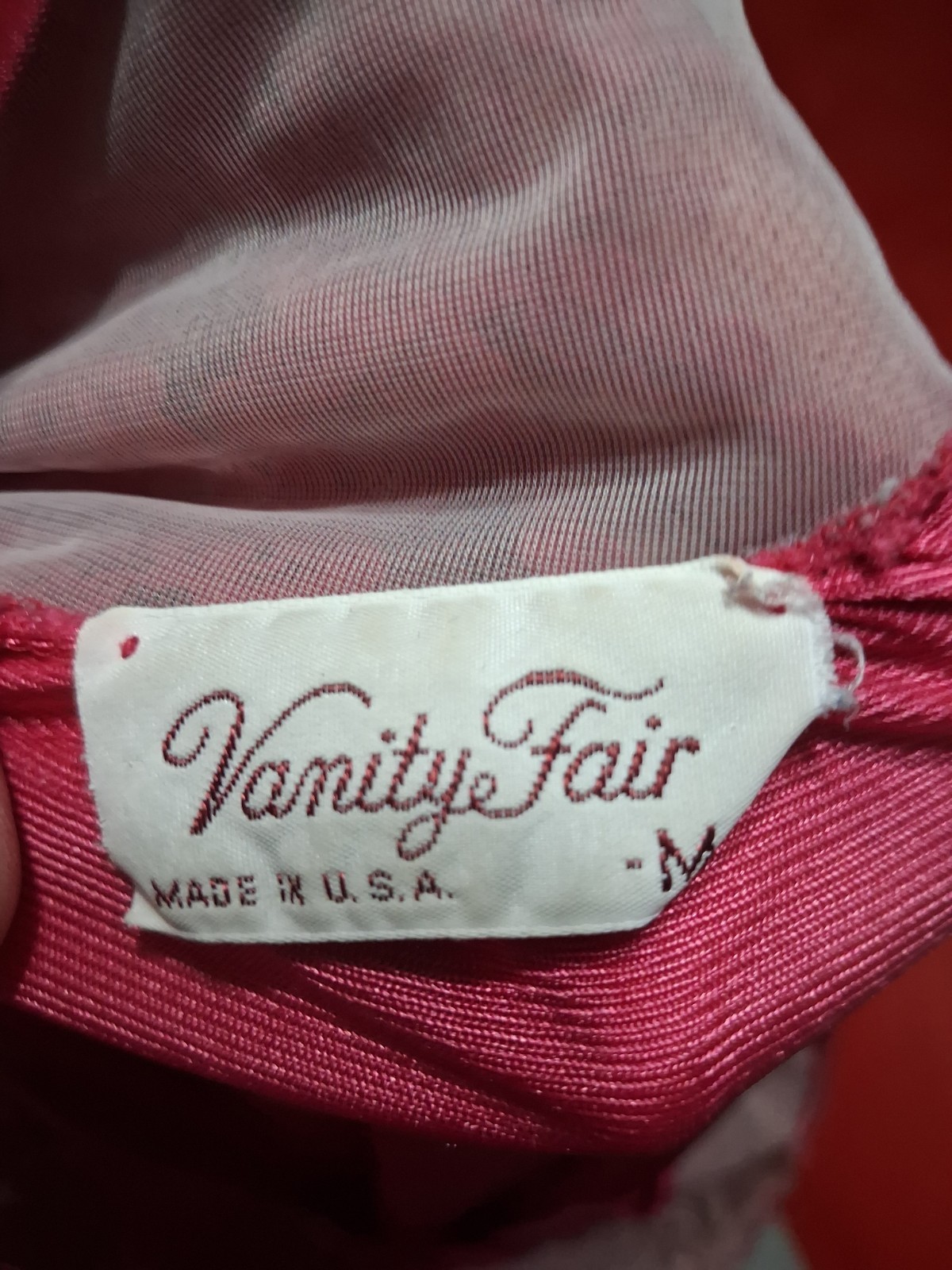Vanity Fair Dark Red Long Nightgown Vintage M To L Very Feminine Slippery