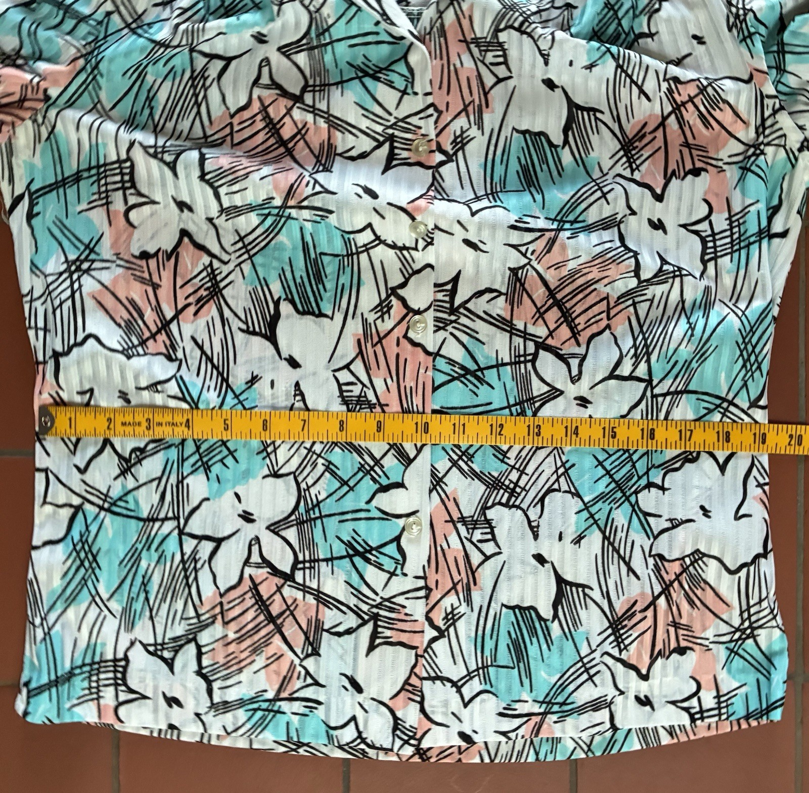 Vintage 80s Graff California Wear Abstract Floral Blouse Grandma Core M USA Made