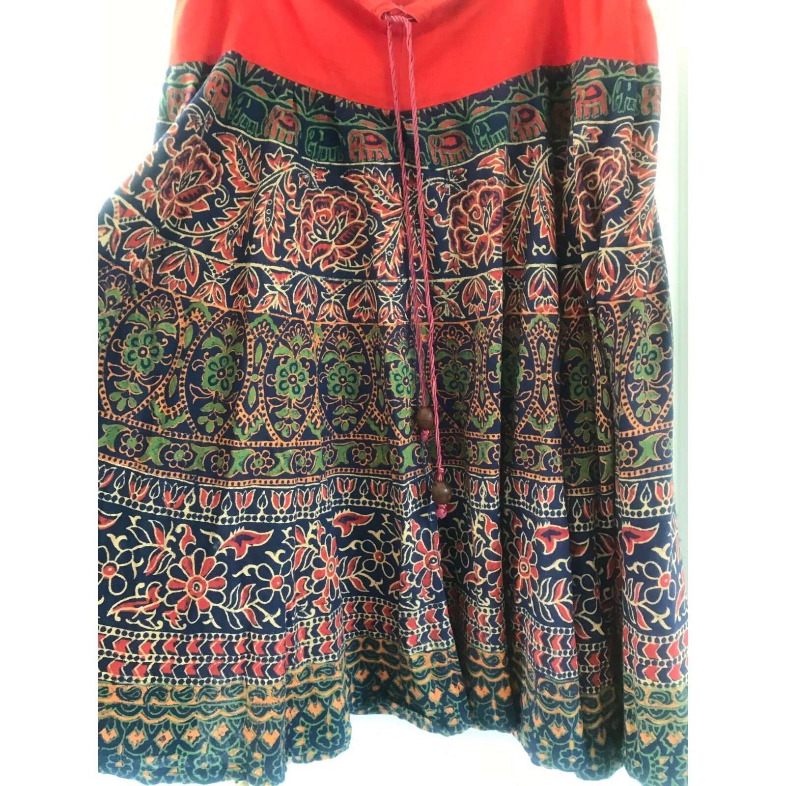 Banjara Tribal Skirt Handmade & Hand Dyed Tie Waist Made In India One Size