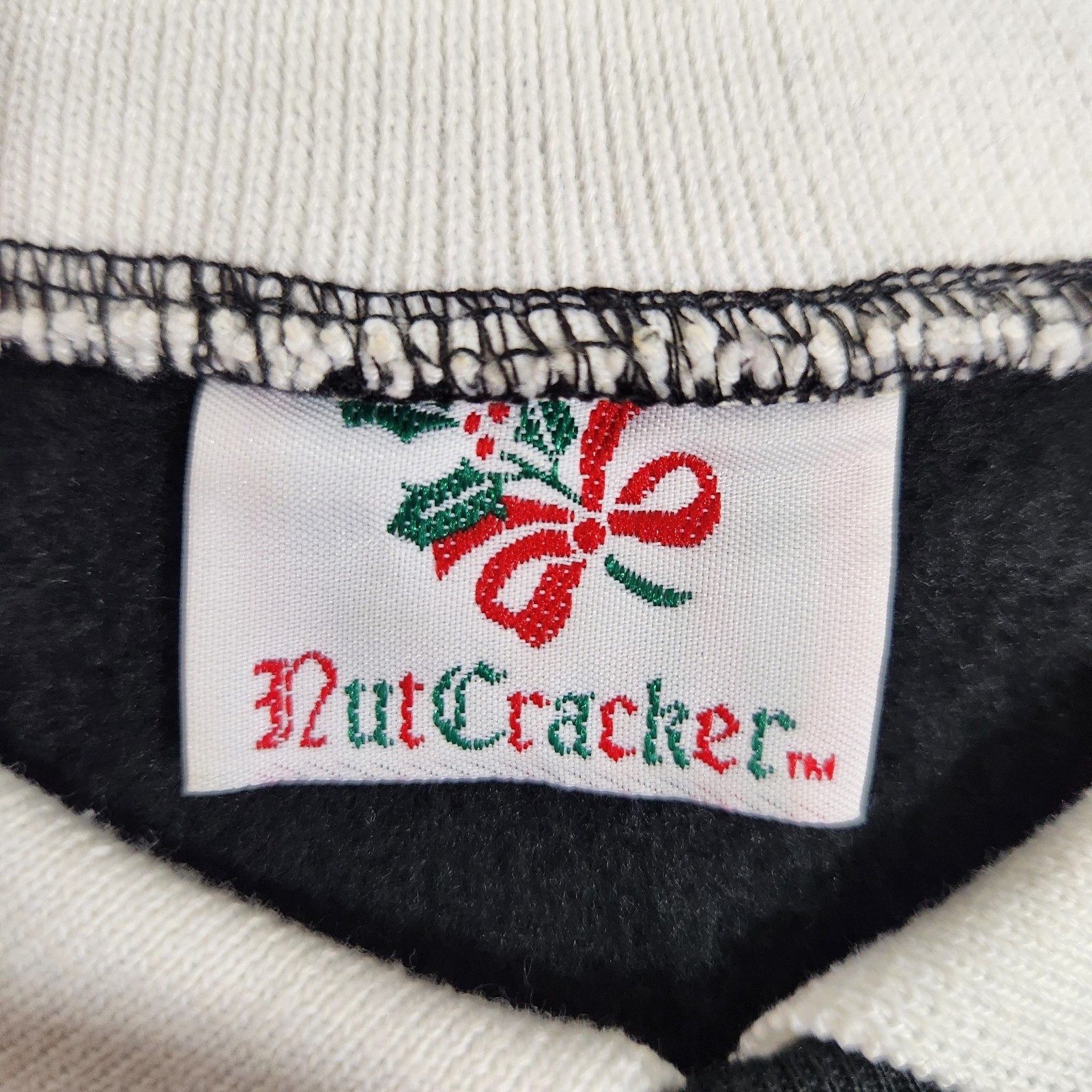 Vintage NutCracker Christmas Sweatshirt Collar Cottagecore Grandma XL Sweater