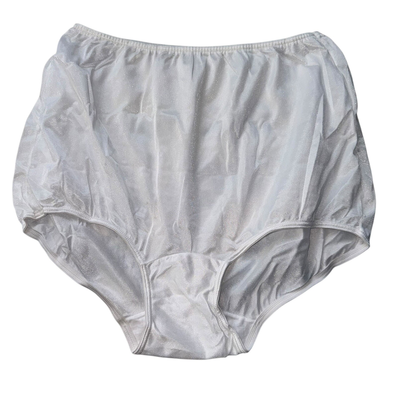 Vtg Sears Very Impressive Panty White Nylon Shiny Sissy Granny Panty 7 L 39-40