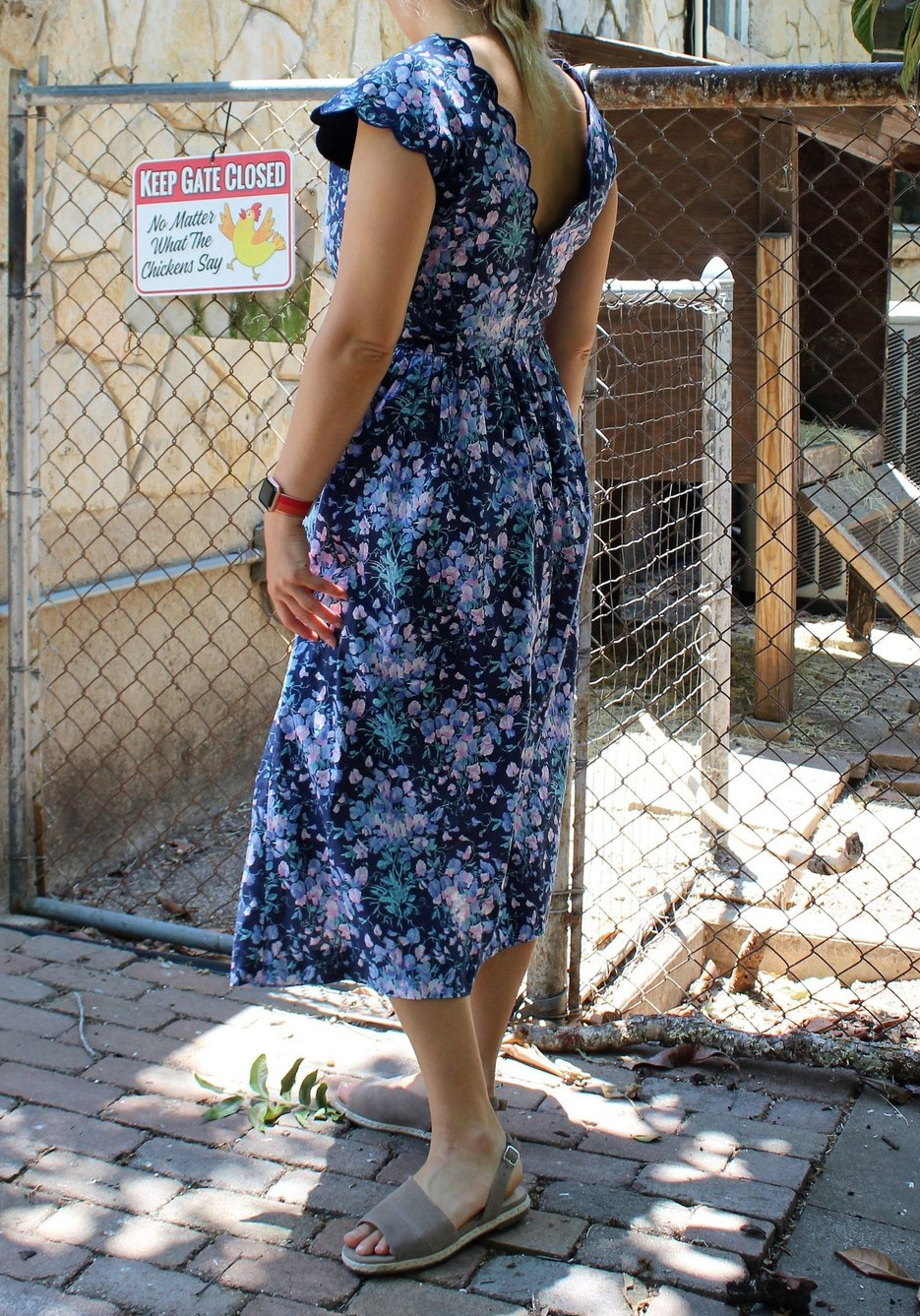 Vintage Kathryn Conover Design 1980s Floral Print Midi Dress M Women