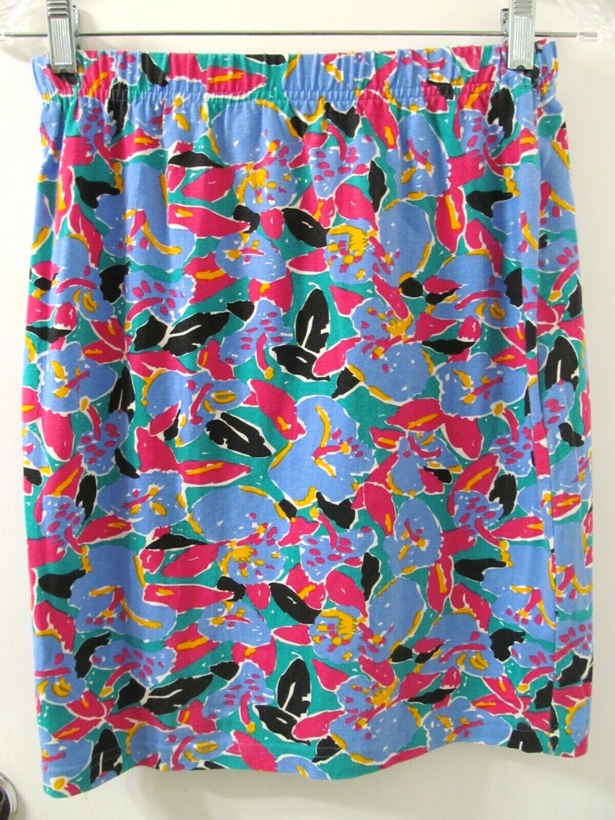 KEN DONE Art to Wear colorful SKIRT size SML vtg 80s
