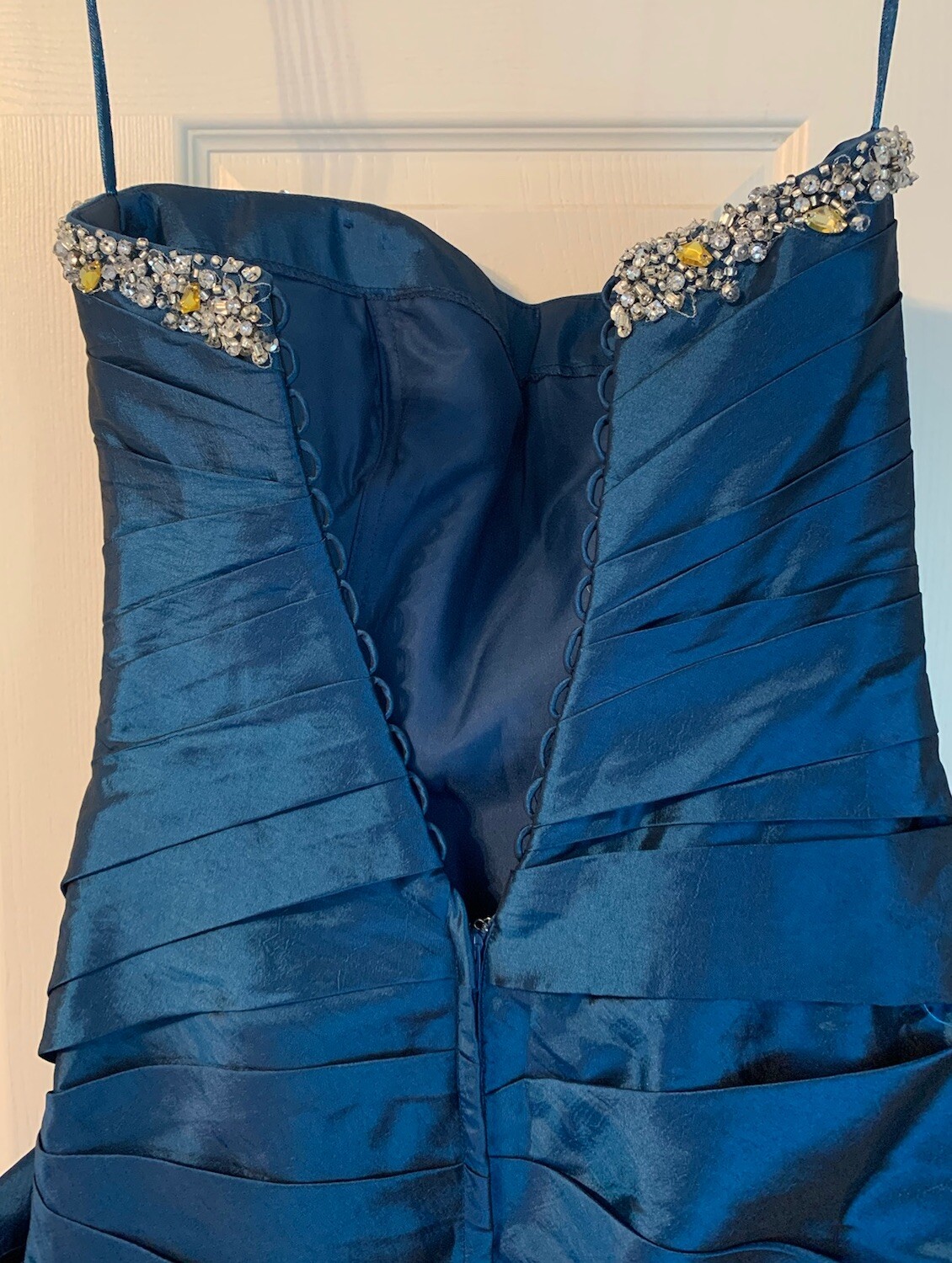 Sapphire Blue Vintage Prom Dress, In Great Condition, Missing Corset Drawstring