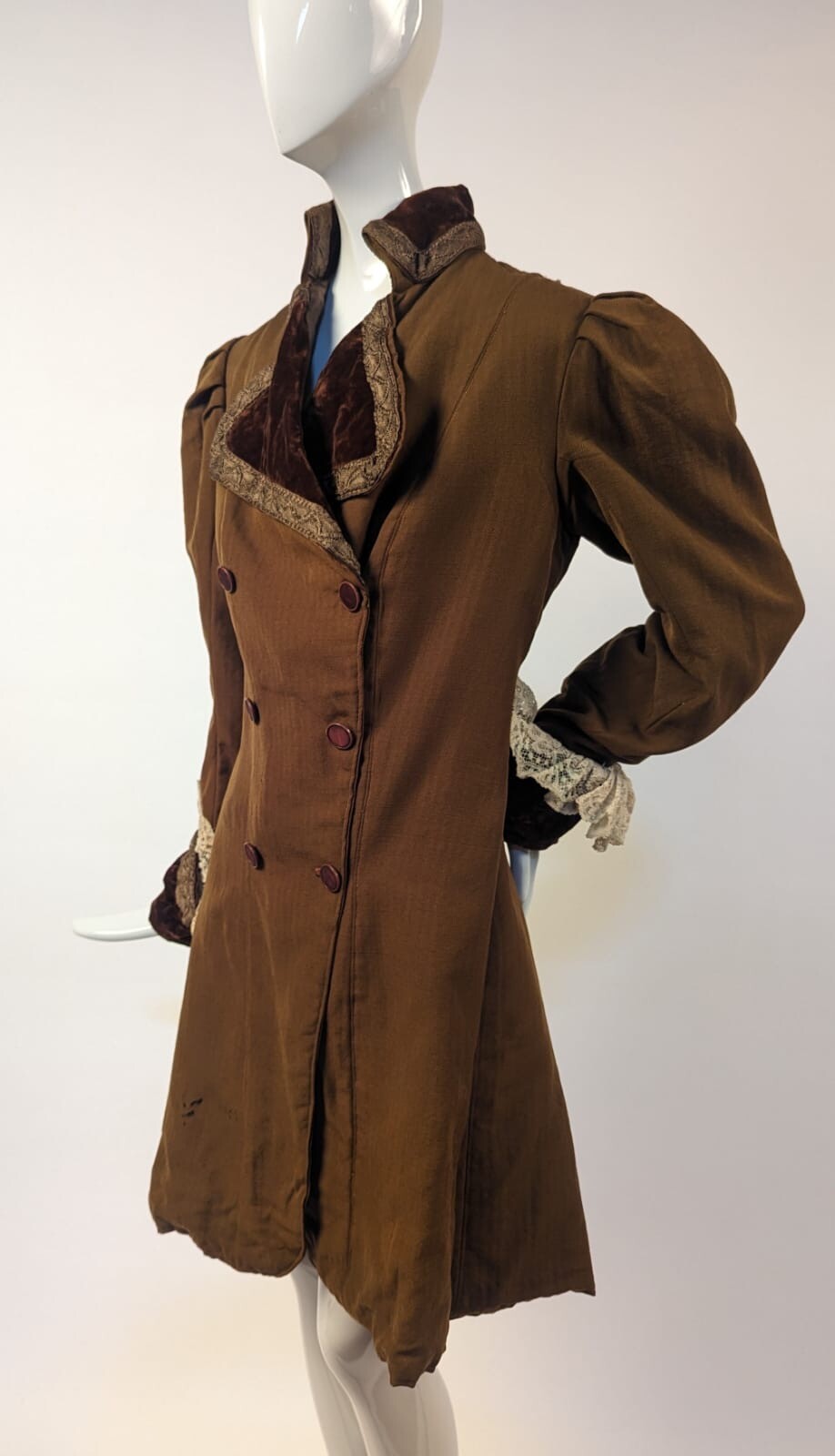 EDWARDIAN JACKET W VELVET + LACE + BRAID TRIM
