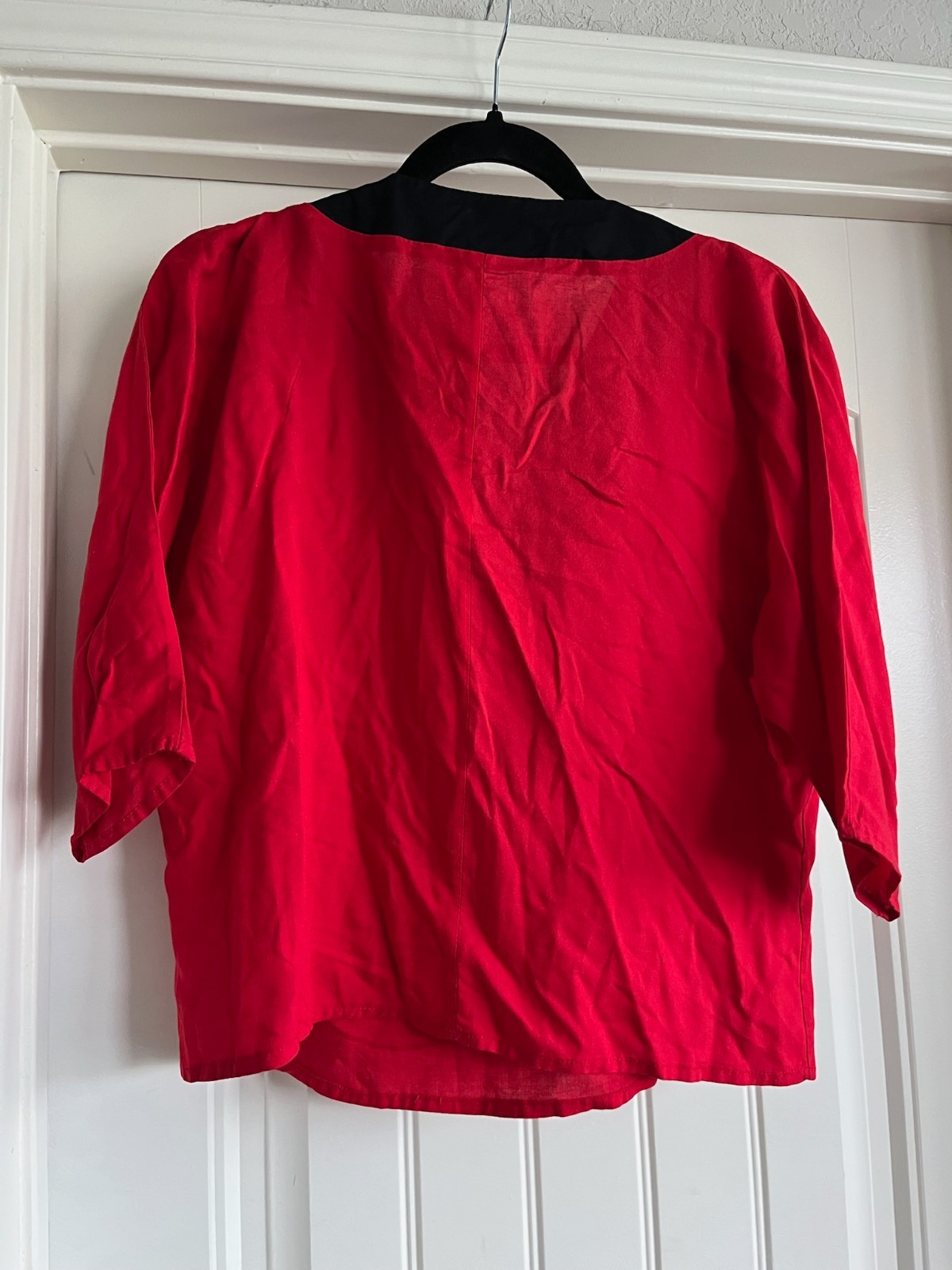 Vintage Archival H&M Hennes & Mauritz Red Black Blouse Top M 38/40 1960s 1970s