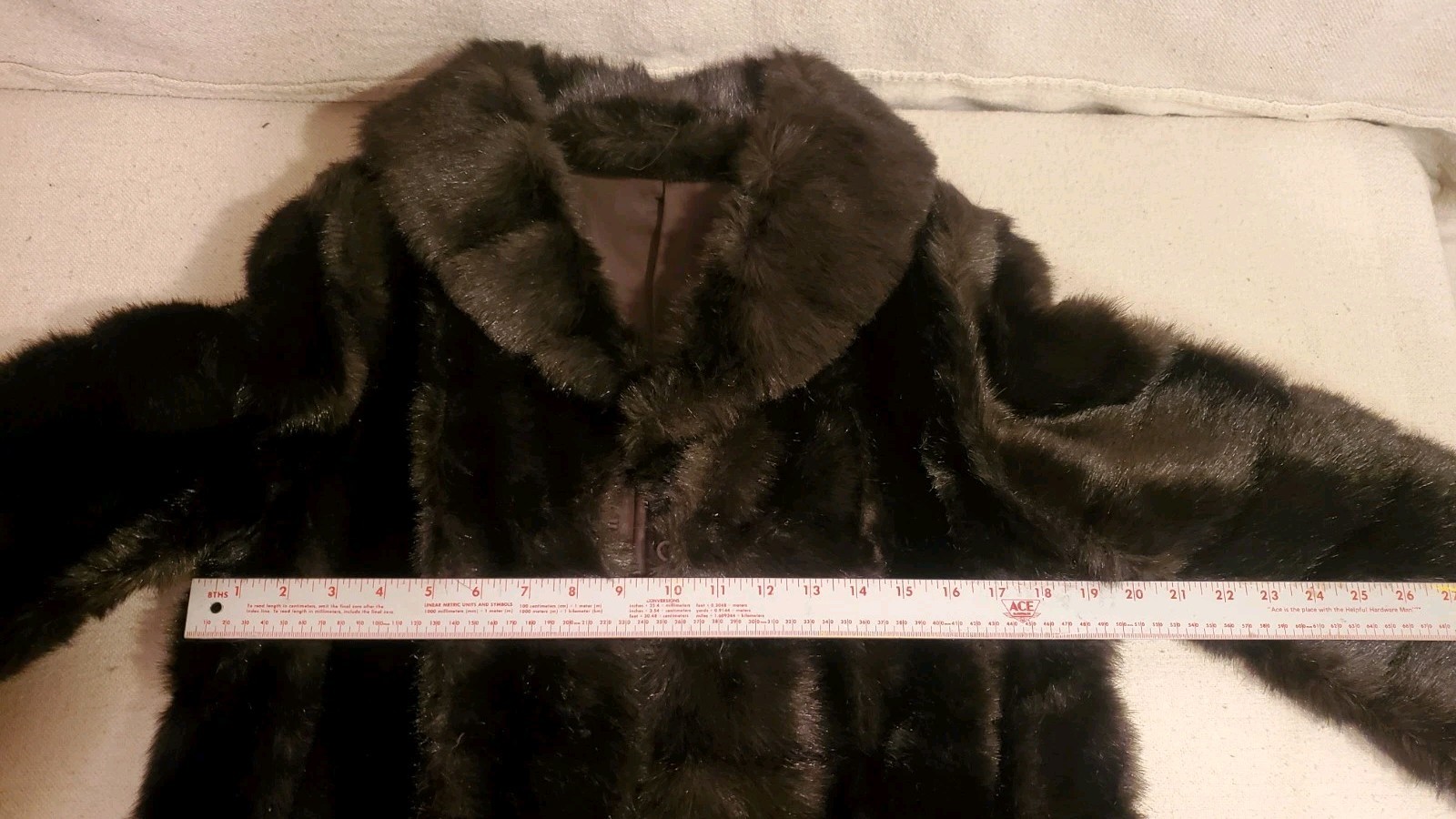 Faux Mink Fur Cropped Jacket Ladies Small Brown Vintage Stylish Retro Chic Warm
