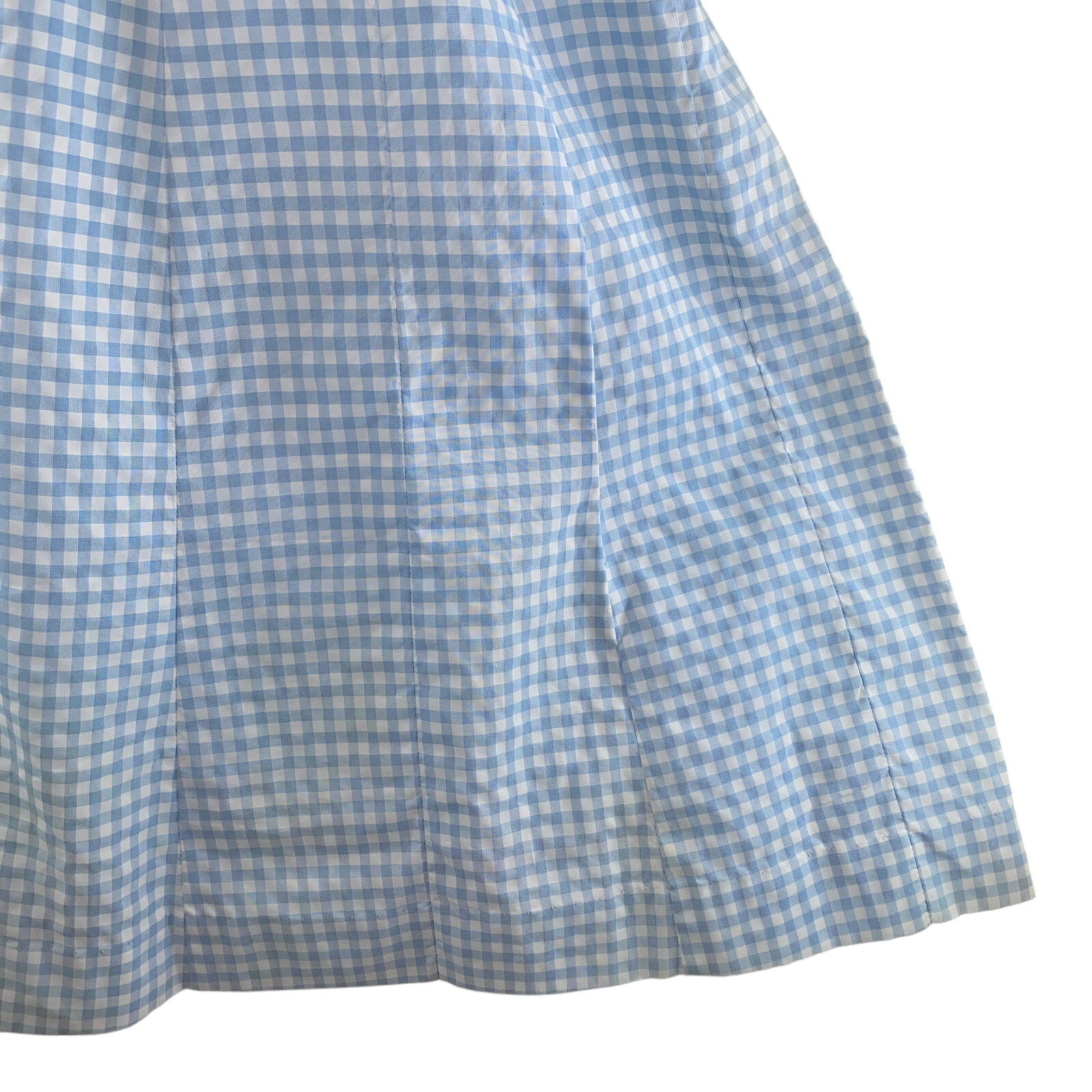 Montgomery Ward Vintage Shirtwaist Dress Size 20.5 Blue White Gingham Bow Belt