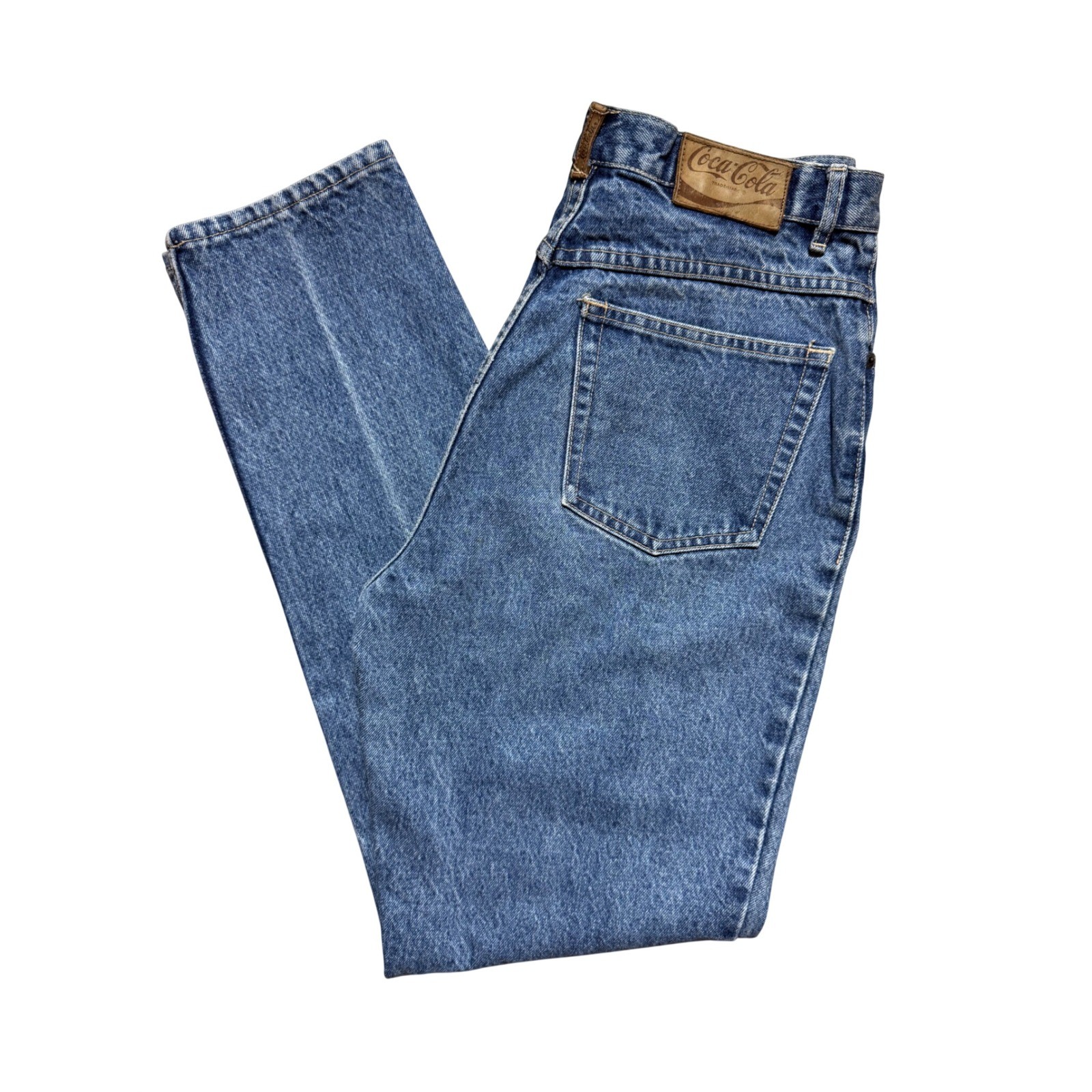 Vintage 80s Coca-Cola High Waisted Straight Leg Denim Jeans Medium Wash 30×30