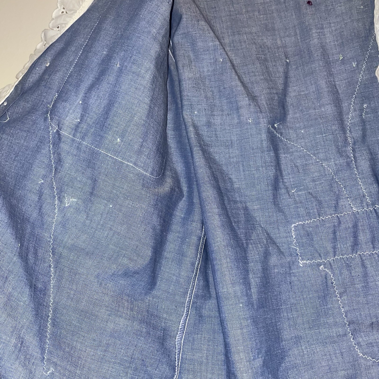Big Mac JCPenny Vintage Flower Appliqué Lace Lined Women’s M Button Up