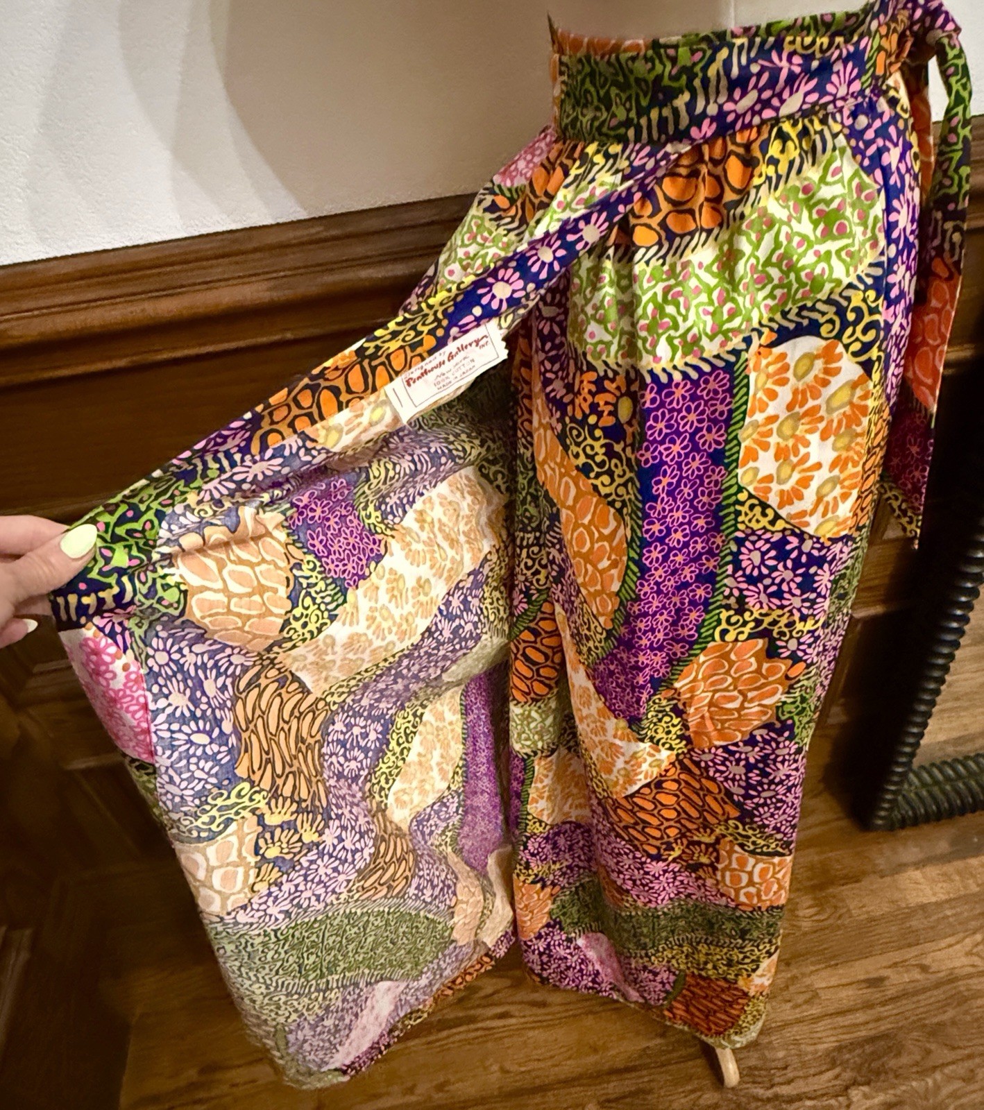 Vintage 60s The Penthouse Gallery Japan Flower Power Boho Hippie Wrap Skirt S M