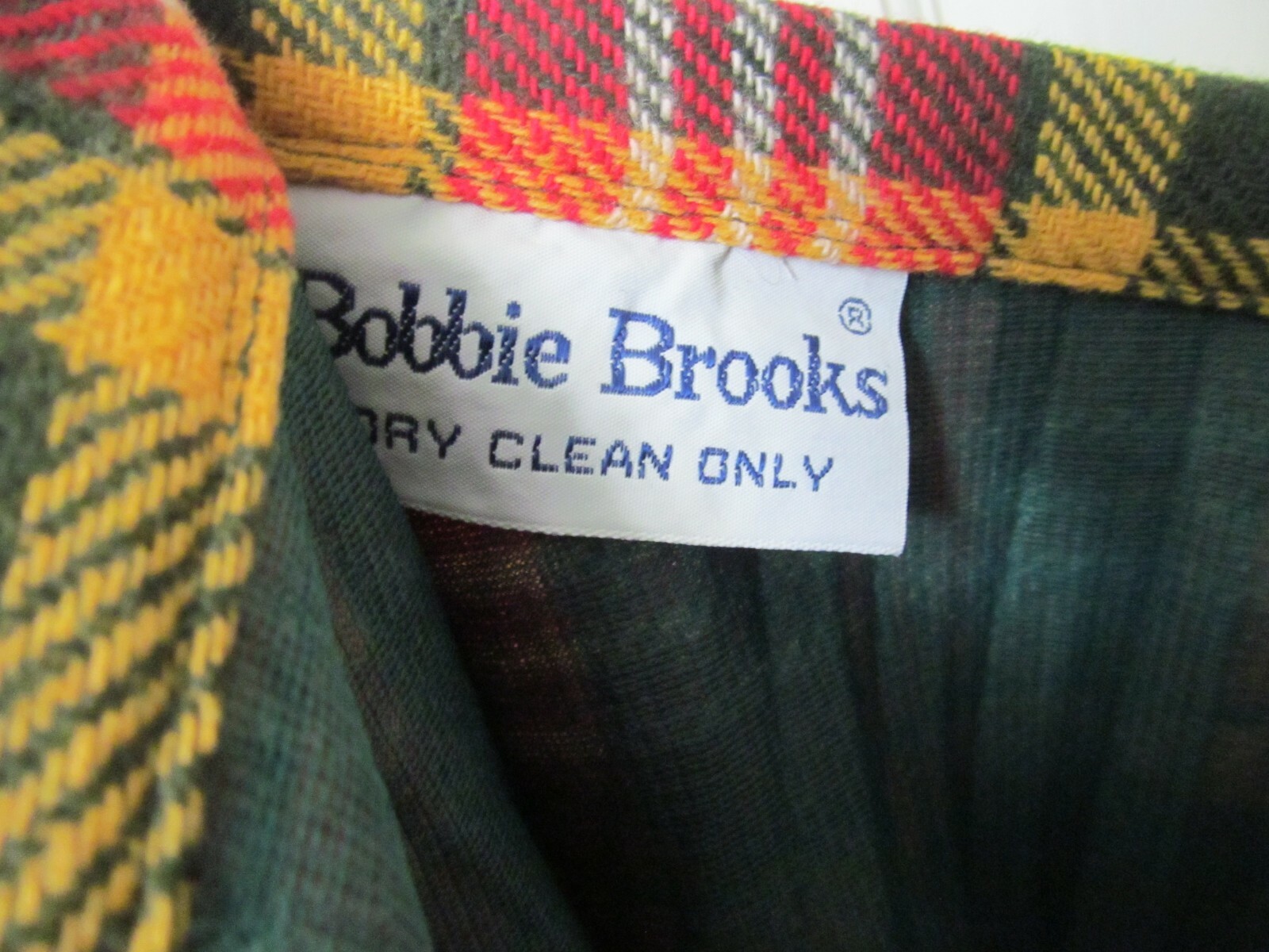 Bobbie Brooks VTG 60s maxi skirt multicolored plaid Pleats Across waist 26″ S