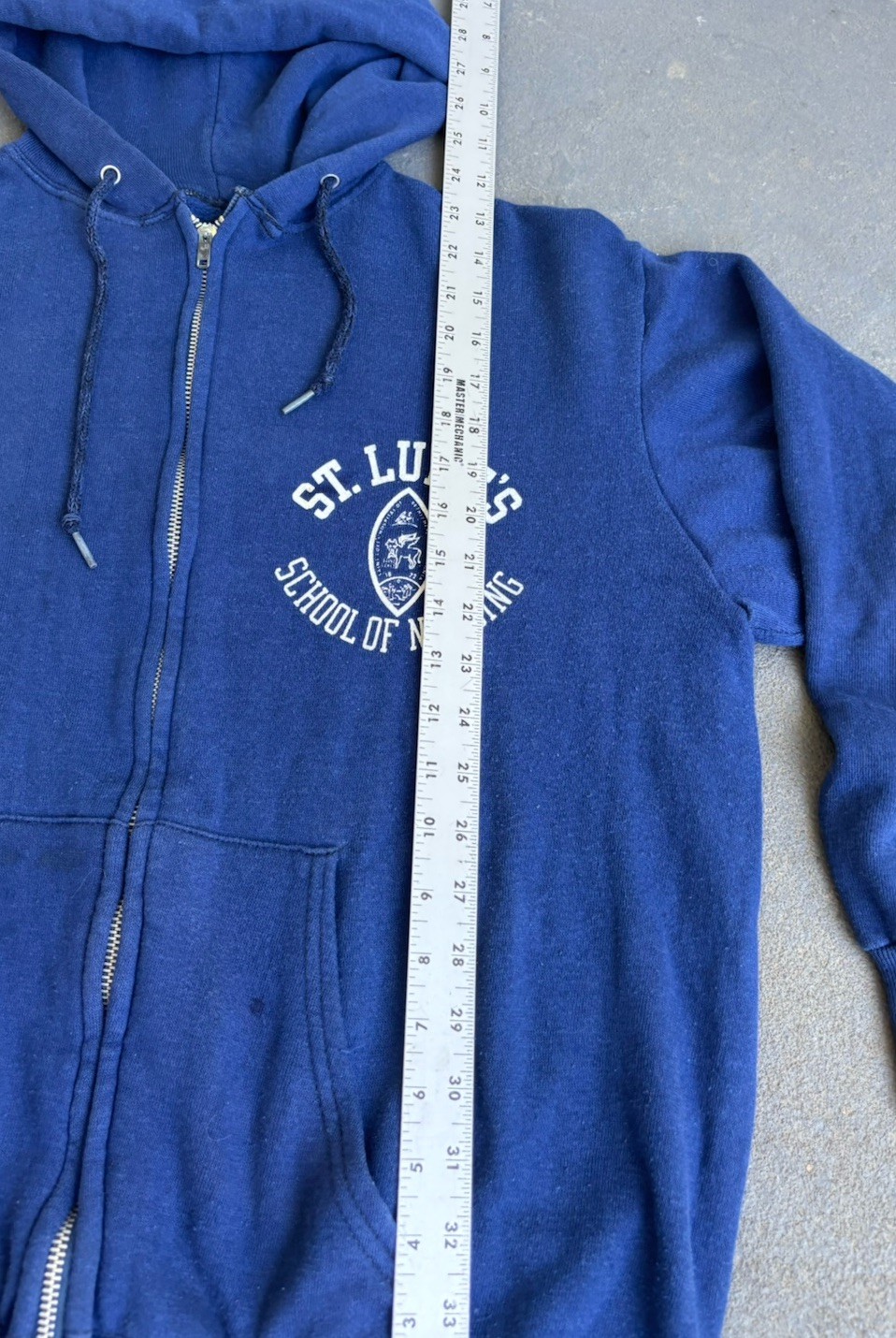 1960s/70s ST LUKE’S Nursing School HOODIE,full Zip.distressed.med/large/unisex.