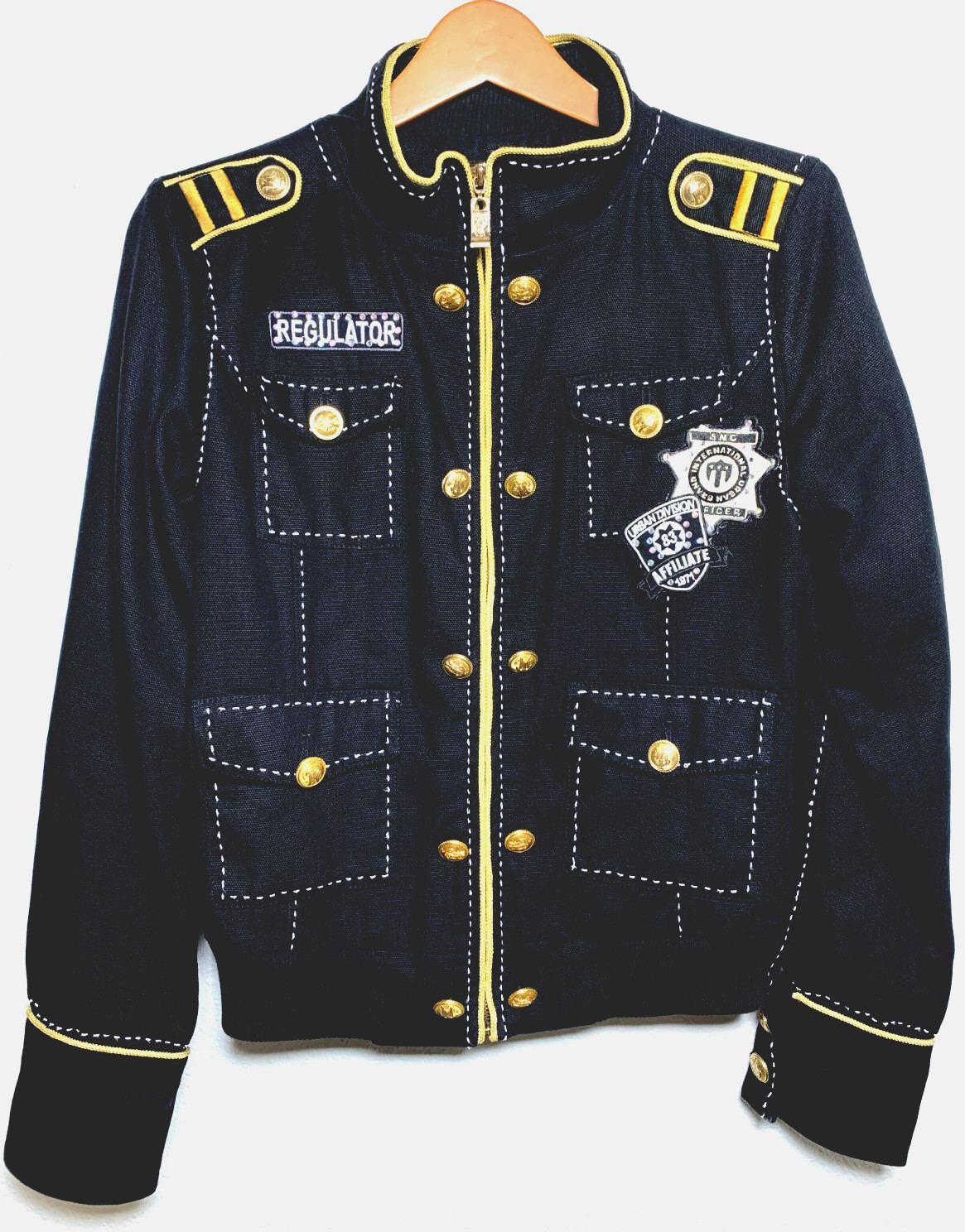 Sour n Cream Women’s Military/Police Style Black Wool Embroidered Jacket Size M.
