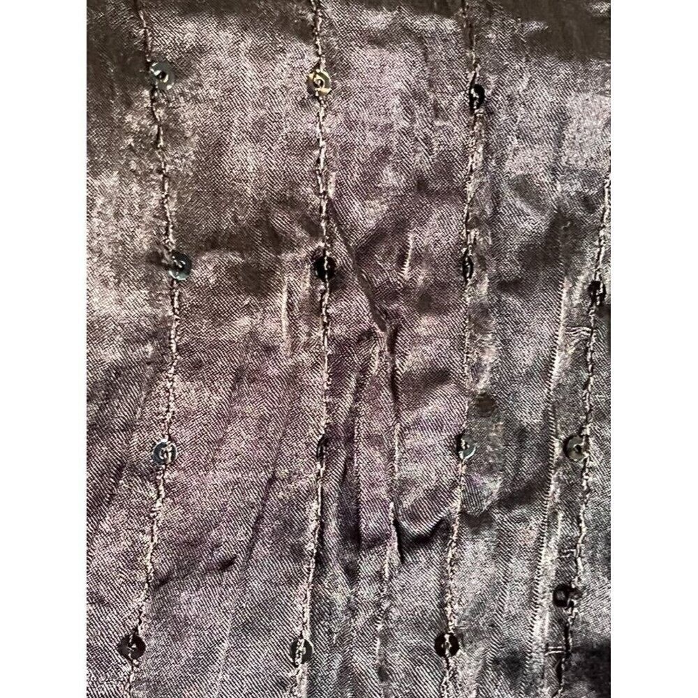 Retro Velvet Sequin Maxi Skirt S Brown Indie Hippie Concert Western Boho Chic