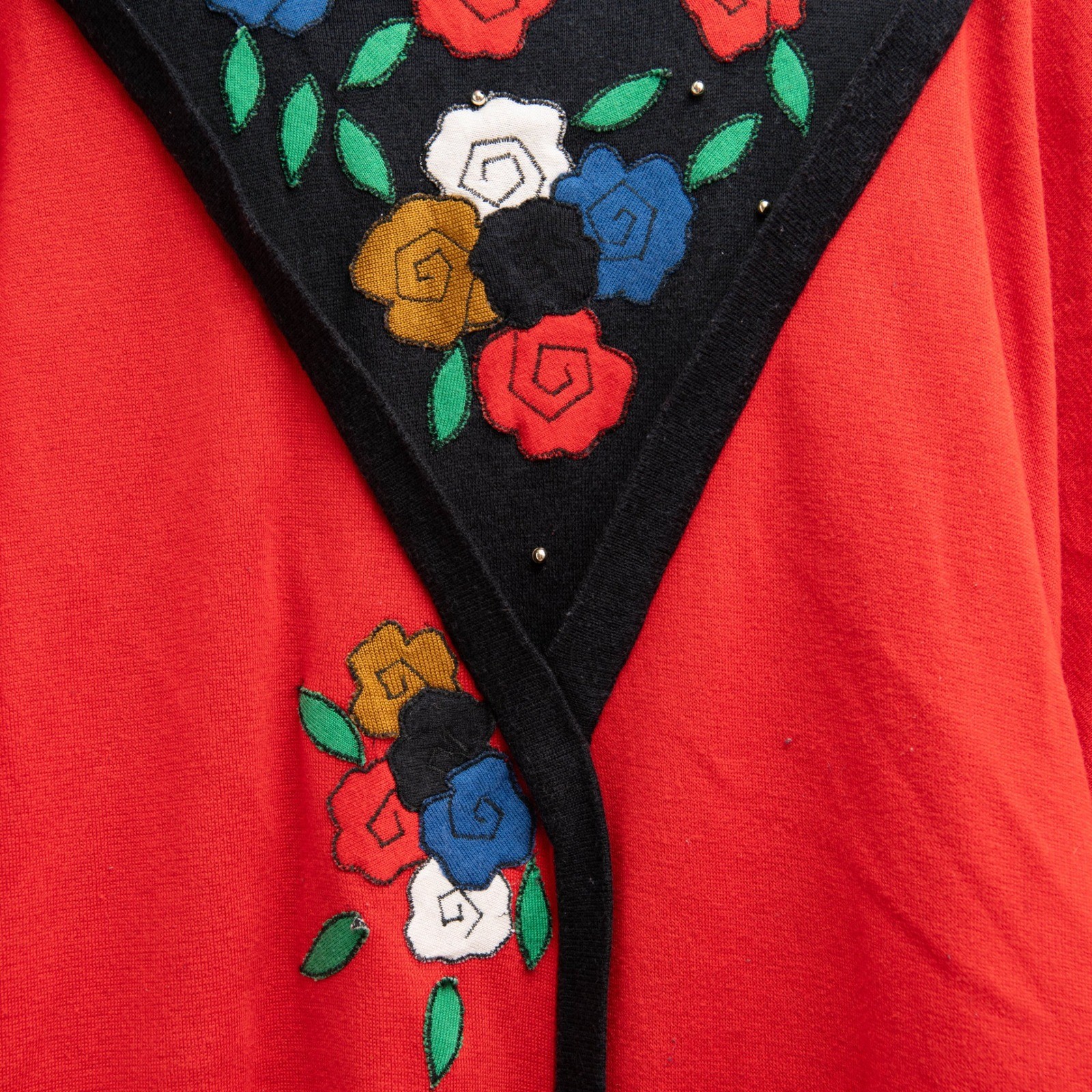 VTG GrandmaCore Sweater XL Colorblock Bold Retro Maximalist Eclectic Artistic
