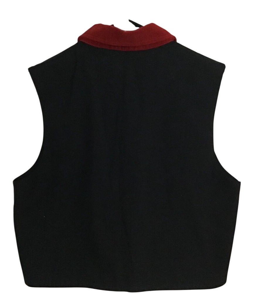Paul Harris Design Vintage Velveteen Collared Embroidered Christmas Tree Vest