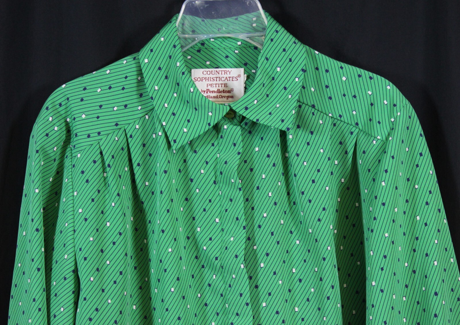 Vtg Country Sophisticates Pendleton Shirt Blouse 80s Retro Geometric Button PM