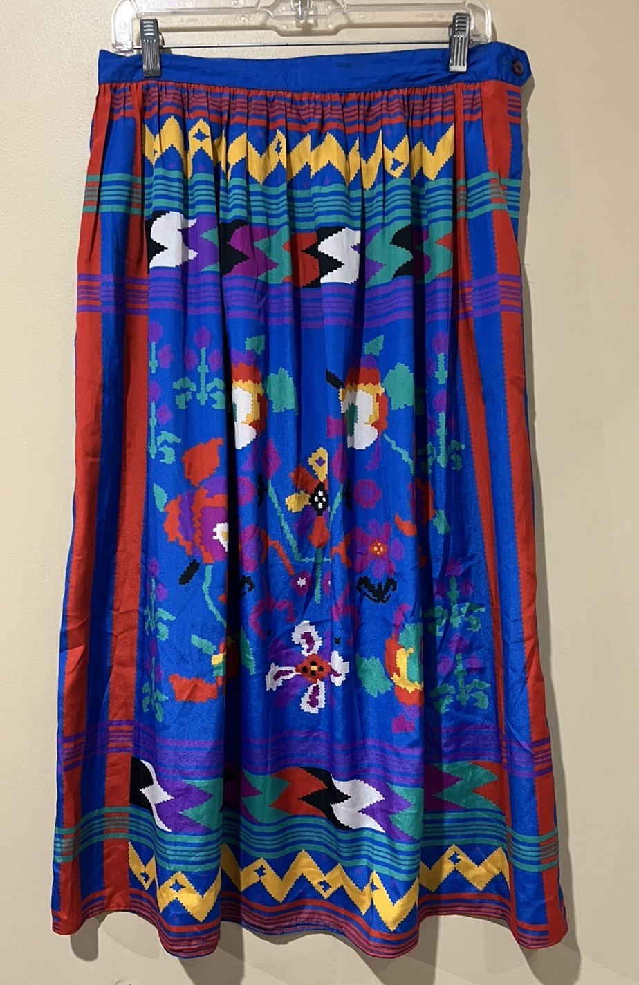 Vintage Malia Honolulu Women’s 16 Hawaiian Bright Print Skirt Waist 31”