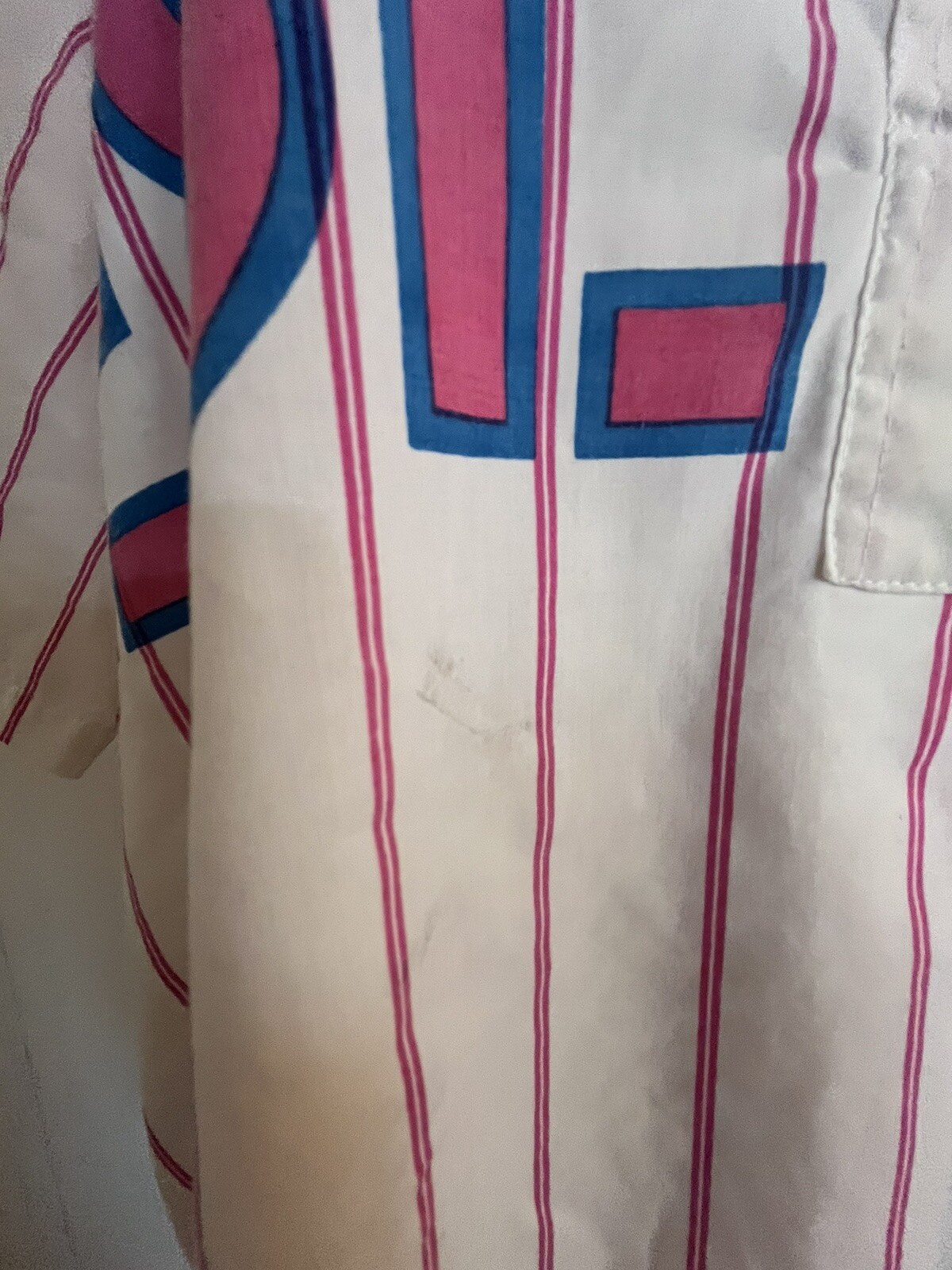 Vintage 90s Esleep Shirt One Size Fits All Baseball Pink Striped Baseball