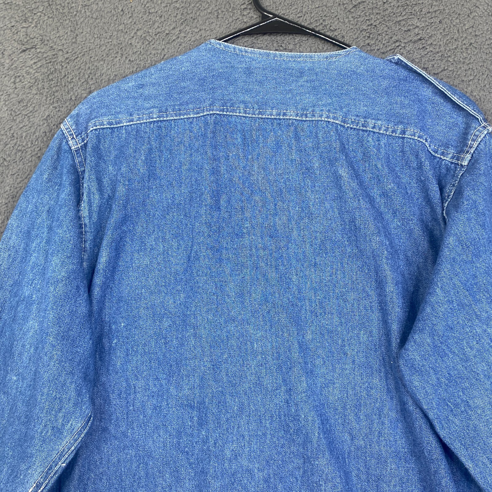 Vintage 90’s FADS Medium Wash Denim Mom Button Up Denim Dress Size 6 Cottagecore