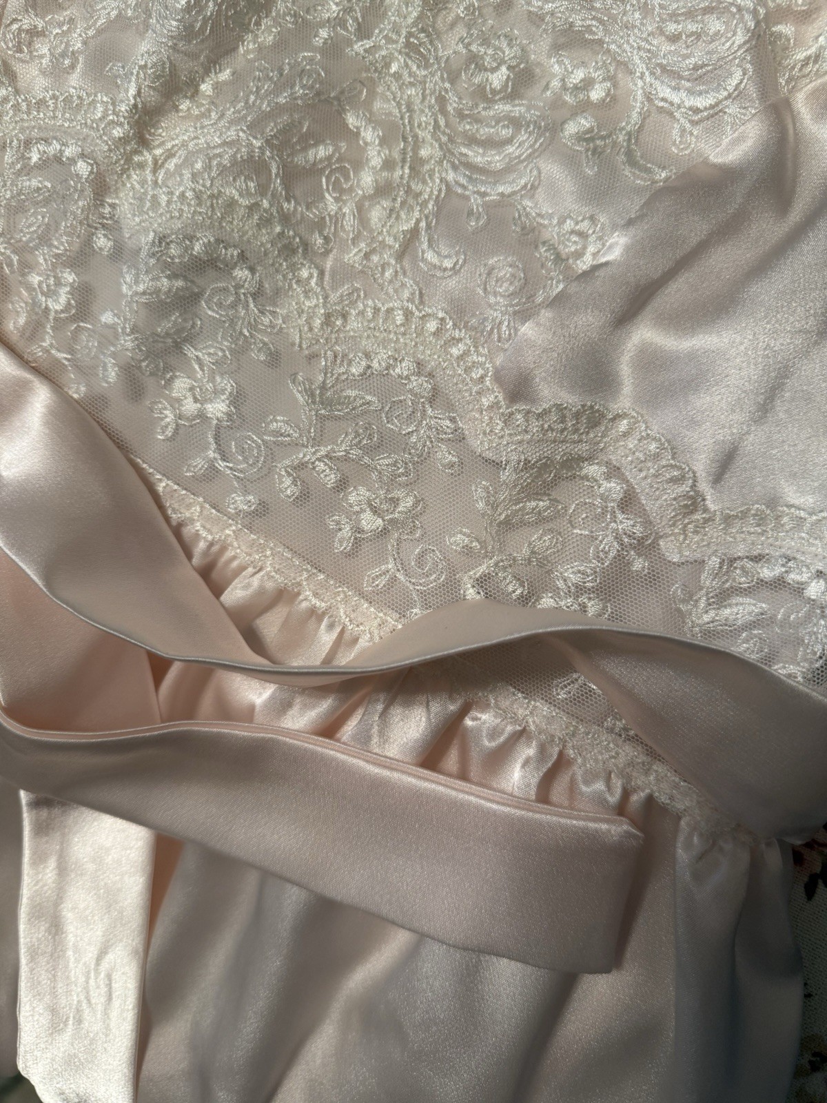 Vintage Harrods London Saxon Lingerie Blush Pink Long Nightgown NEW in Box 1997