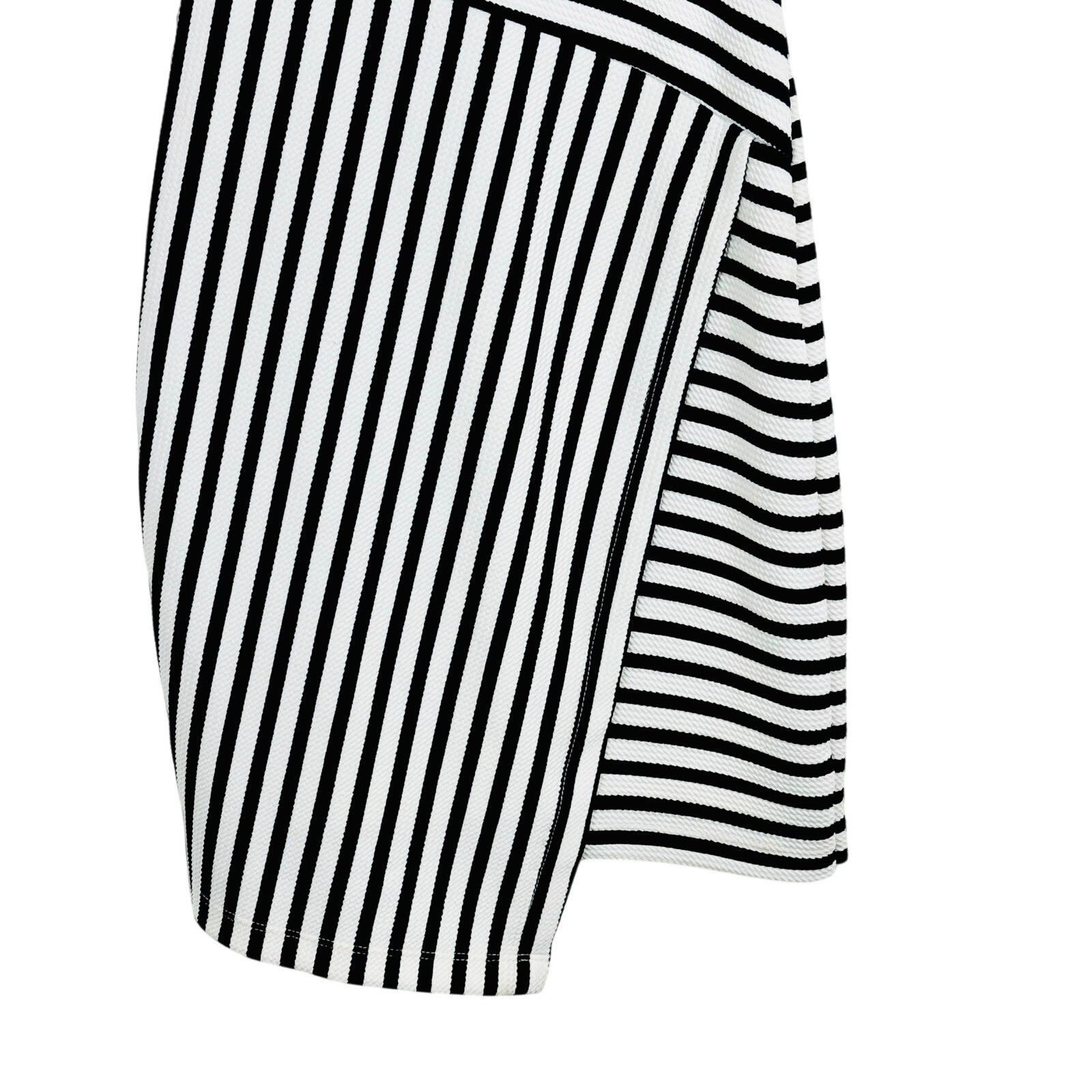 Marilyn Monroe NWT Black White Chevron Stripe Faux Wrap Dress Retro Pinup Glam
