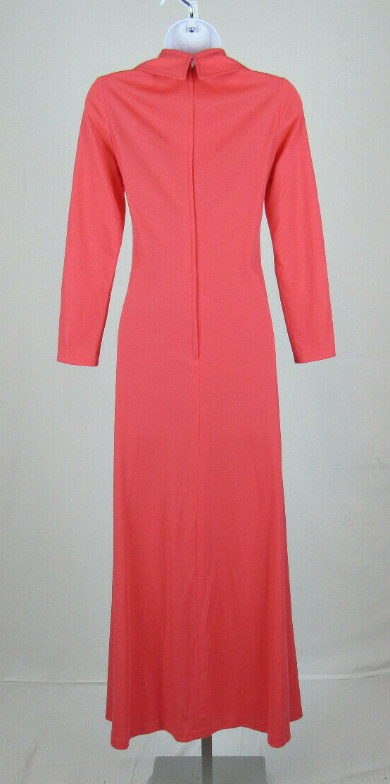 VTG 1960s JULIE MILLER OF CALIFORNIA MANDARIN DRESS CRYSTAL BUTTONS GATHERS