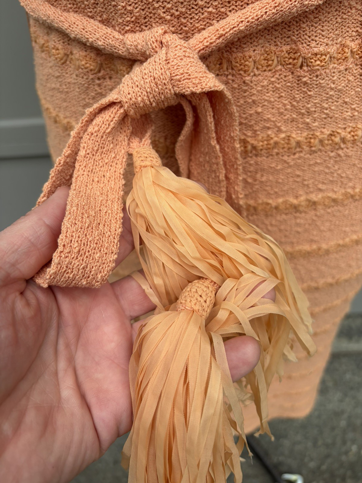 VINTAGE California Sportswear Snyderknit Dress – Womens Sz Medium Peach- 1940s