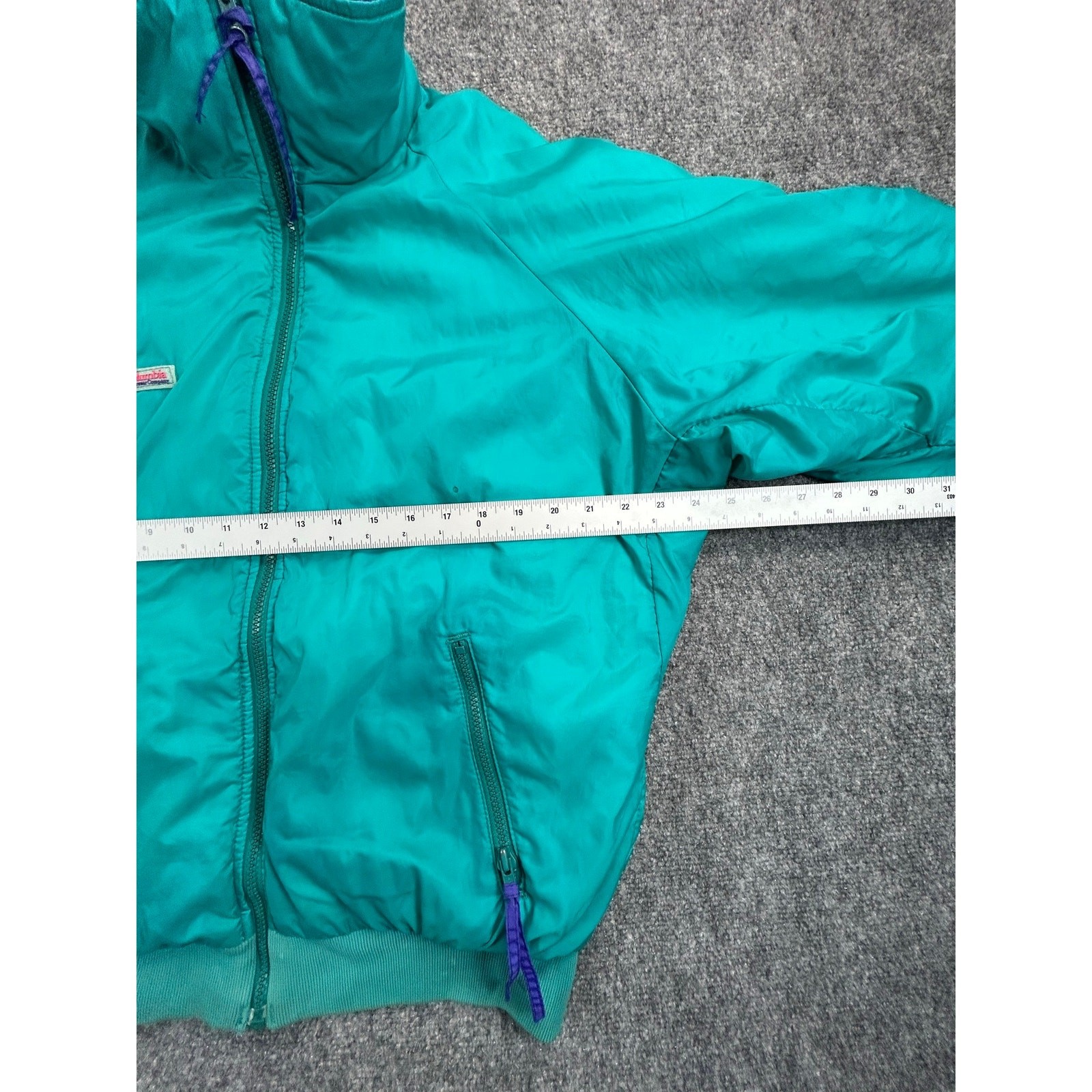 Vintage Columbia Reversible Puffer Bomber Jacket Adult Purple Teal Full Zip 90s