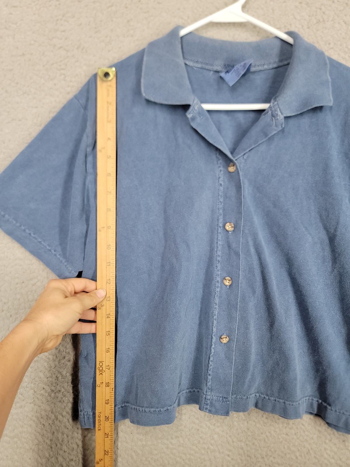 Vintage 80s Womens T Shirt Medium Button Front Polo Collared Short Sleeve