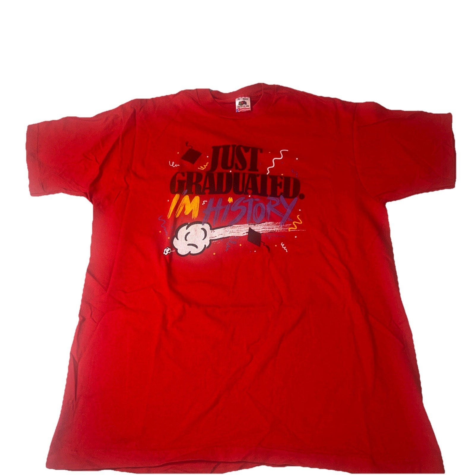 Vintage T Shirt XL Mens Women’s Red Graduation Newton Conover Graphic 1990s
