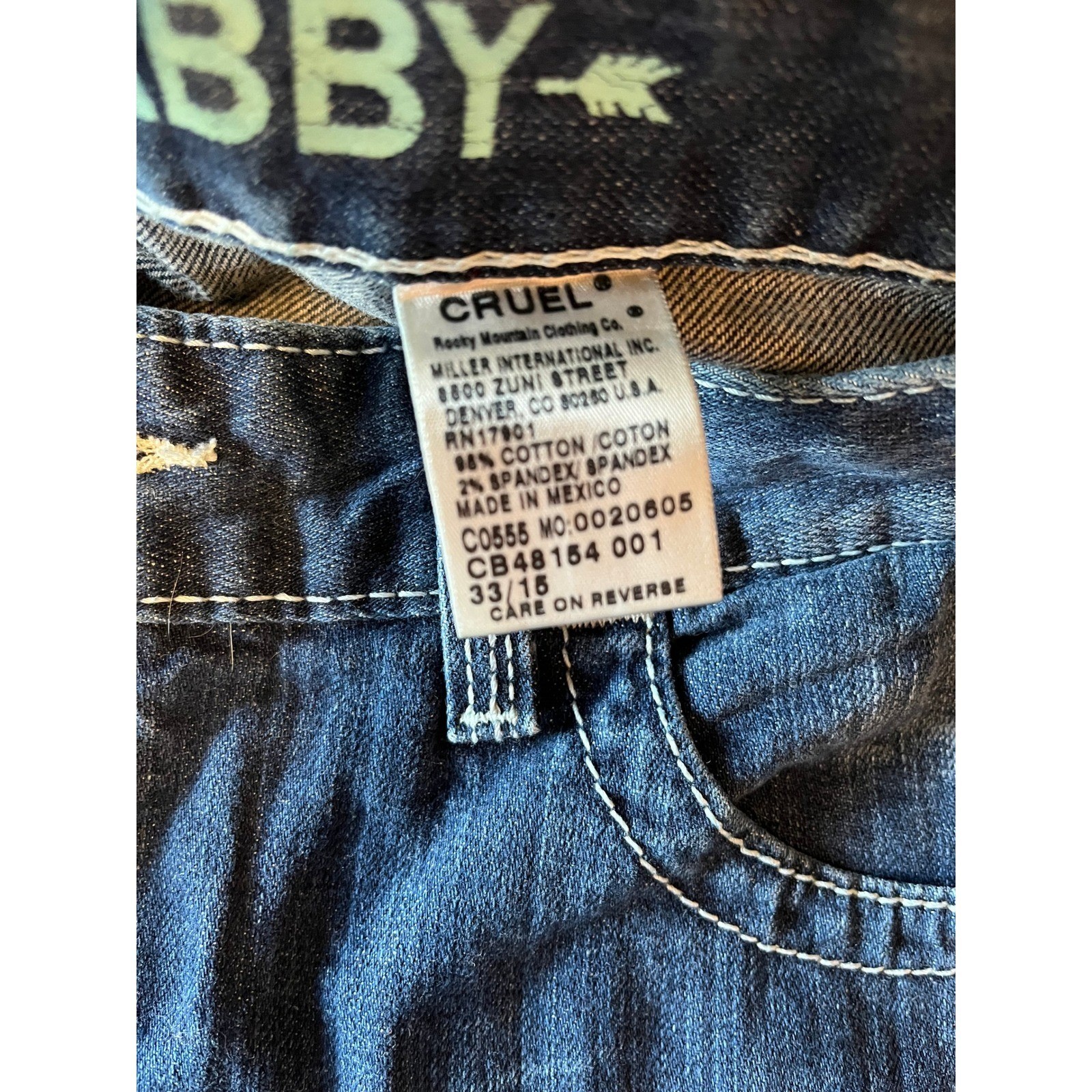 Vintage Y2K Cruel Girl Abby Jeans Wide Leg Dark Wash Western Embroidered Hem